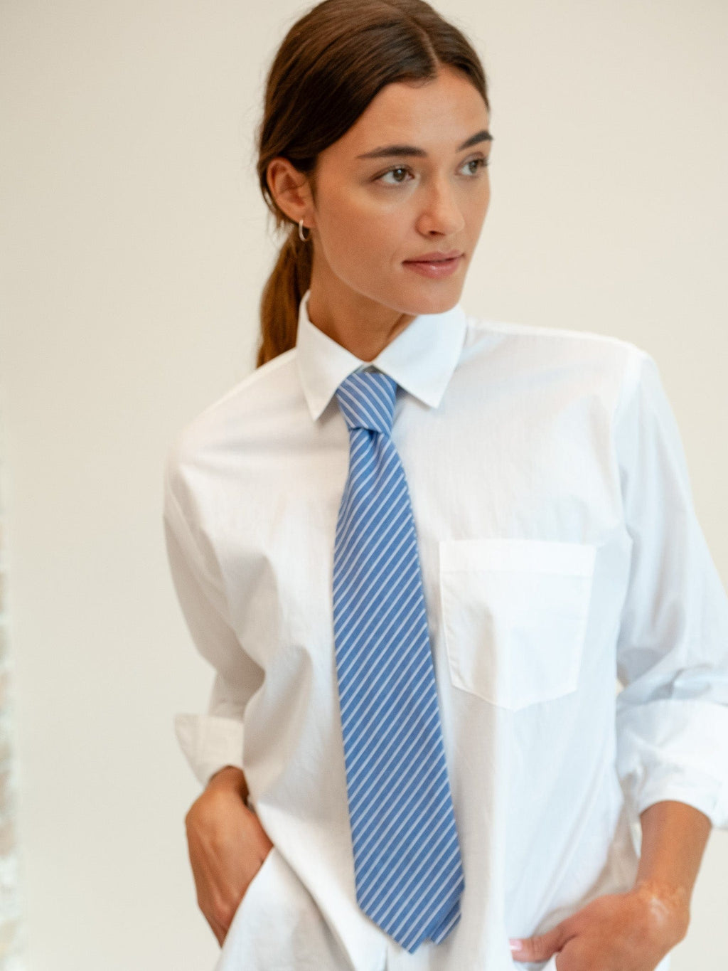 Zoe Necktie in Harbor Stripe