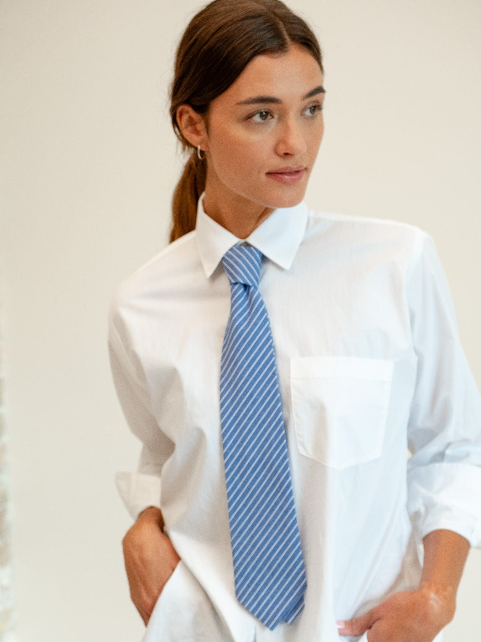 Zoe Necktie in Harbor Stripe