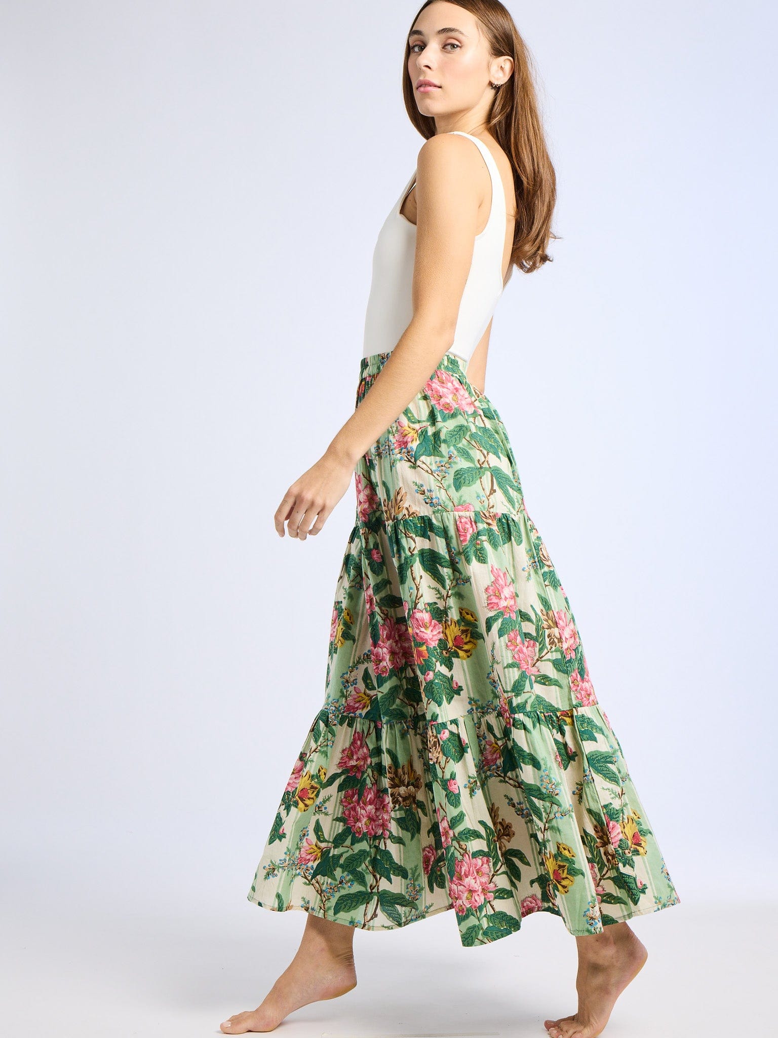 Paola Skirt in Garden Stripe