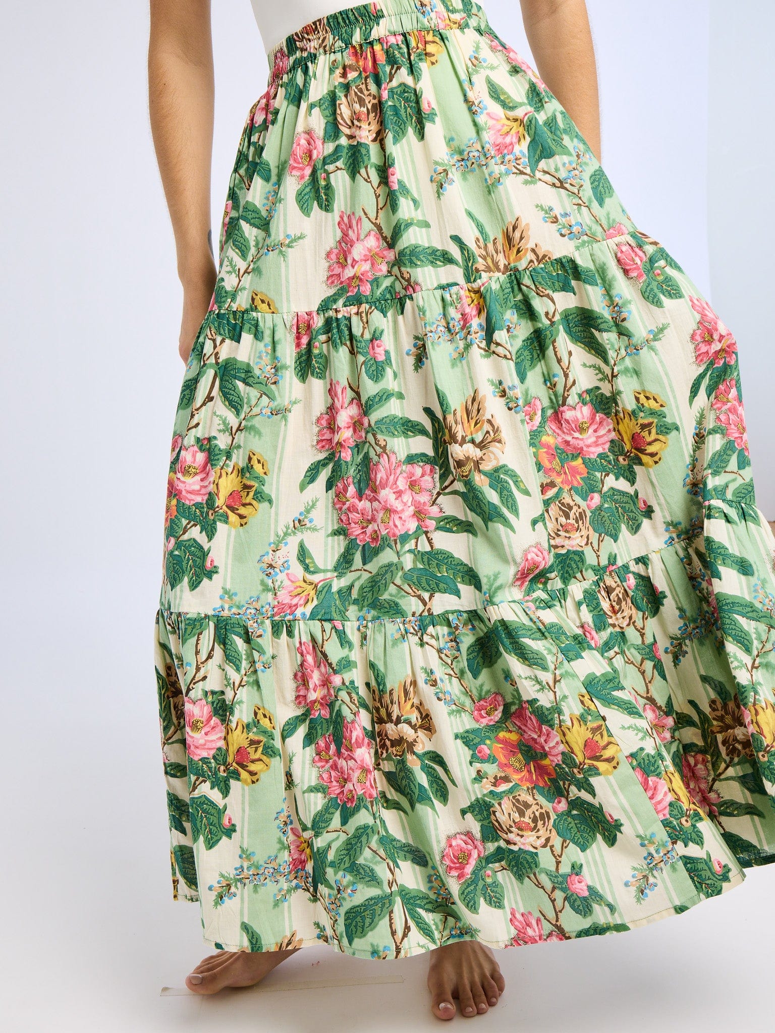 Paola Skirt in Garden Stripe