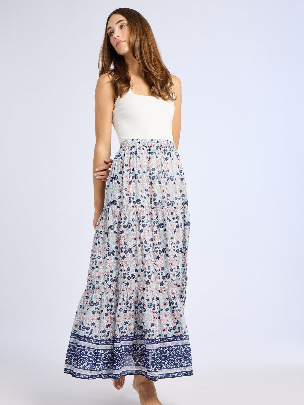 Paola Skirt in Navy Floral