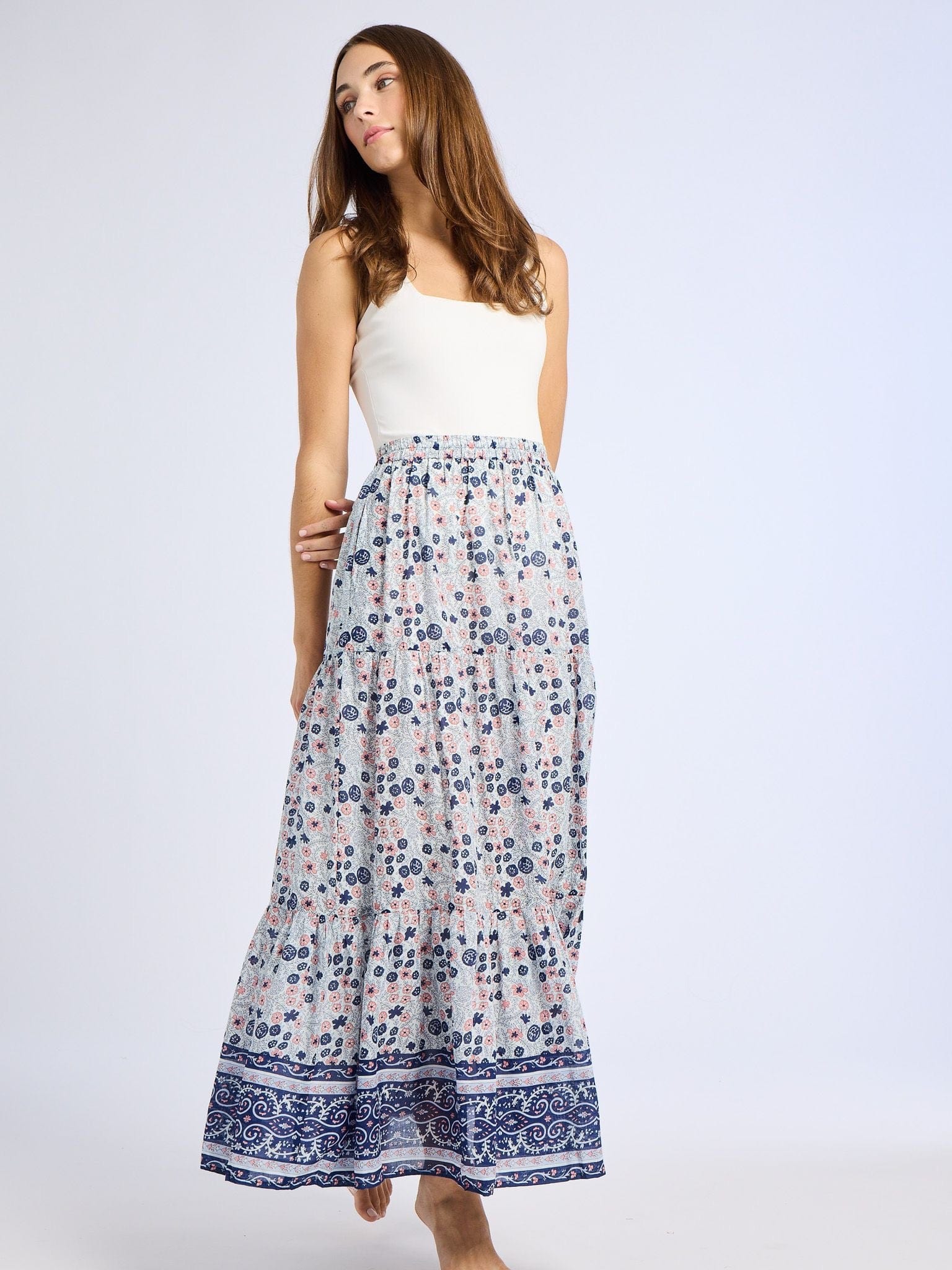 Paola Skirt in Navy Floral