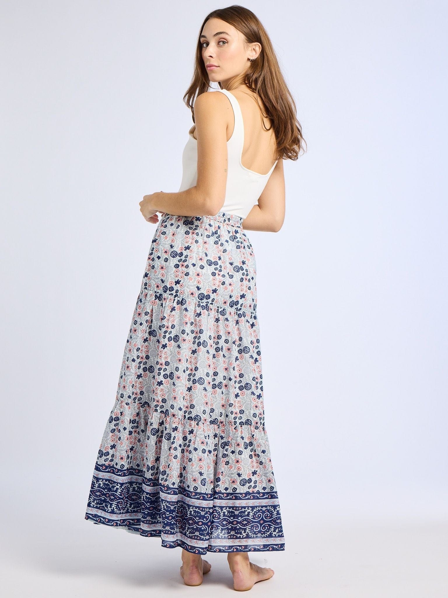 Paola Skirt in Navy Floral