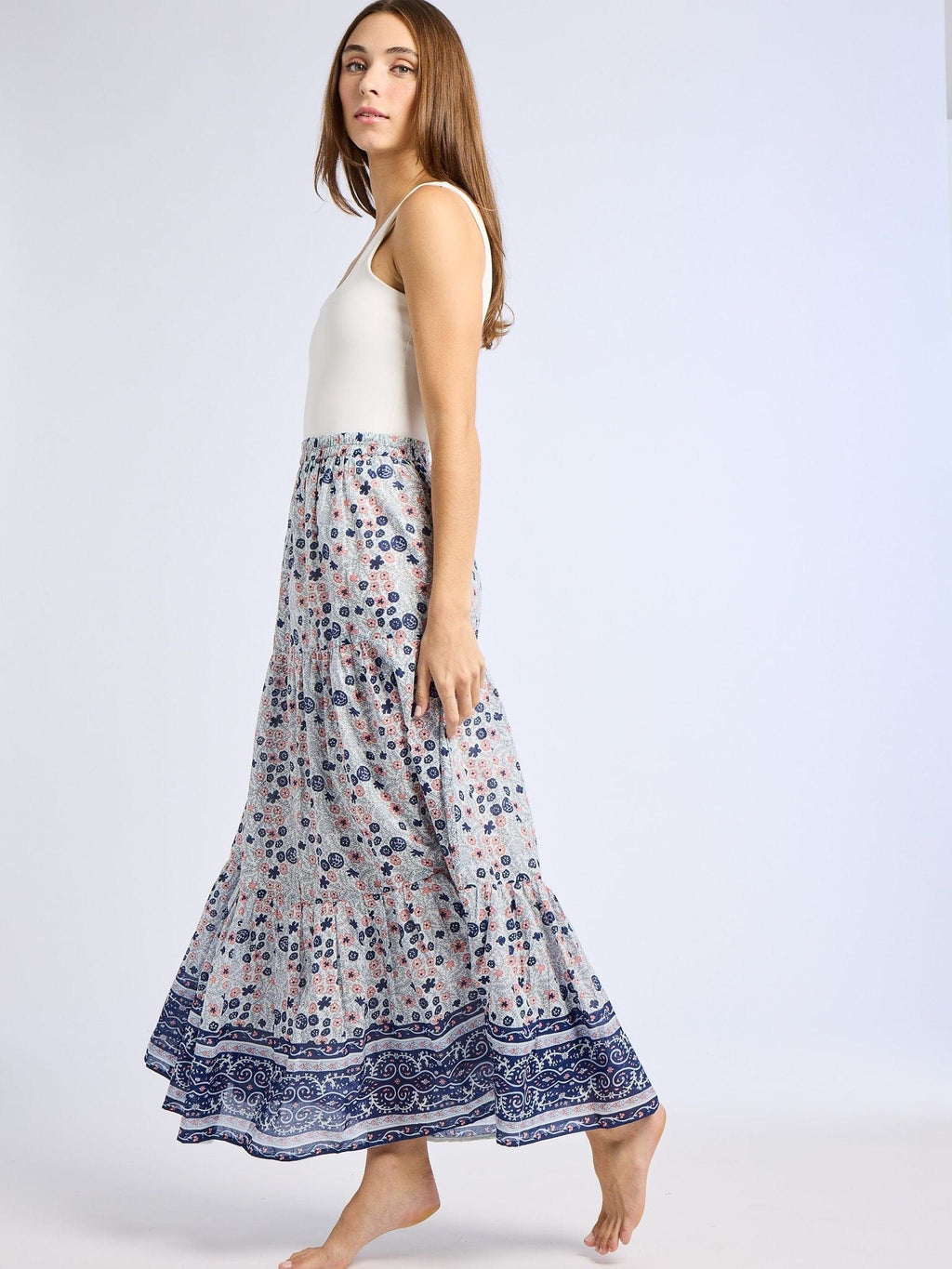 Paola Skirt in Navy Floral