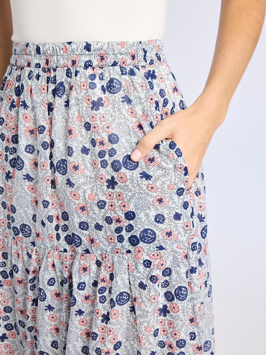 Paola Skirt in Navy Floral