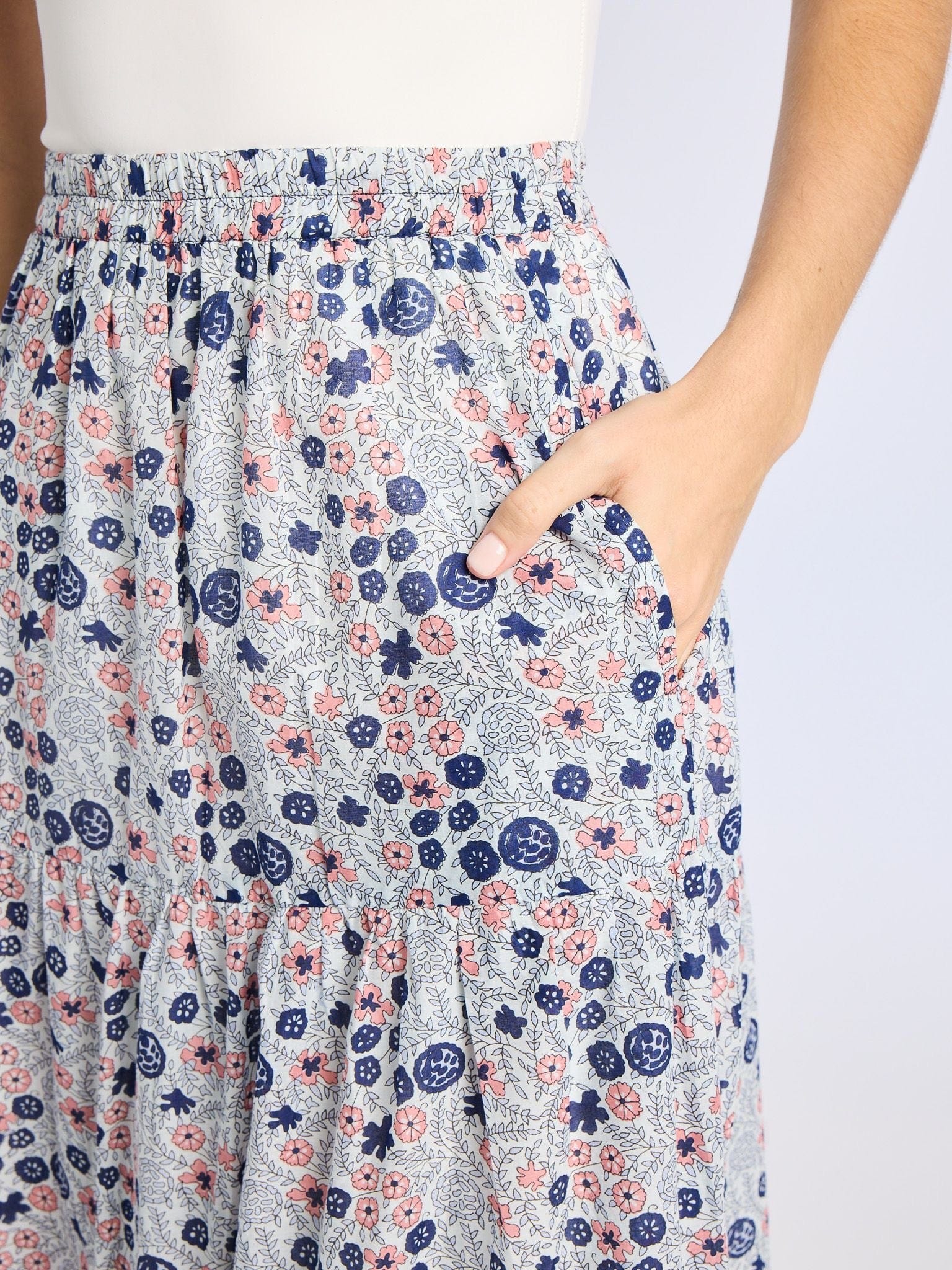 Paola Skirt in Navy Floral