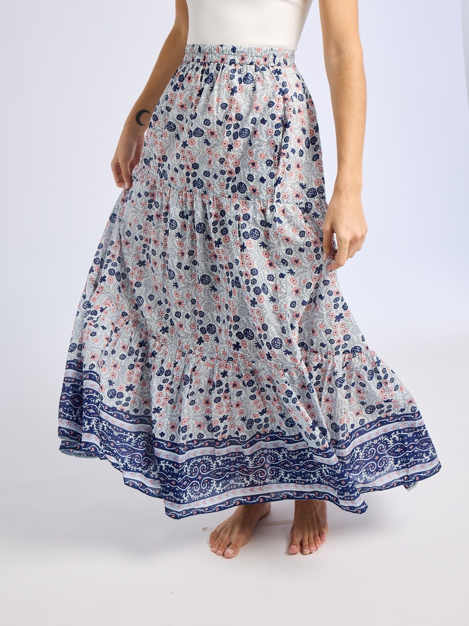 Paola Skirt in Navy Floral