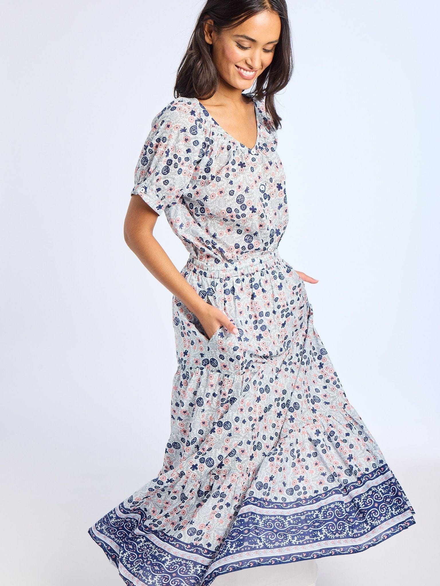 Naomi Top in Navy Floral