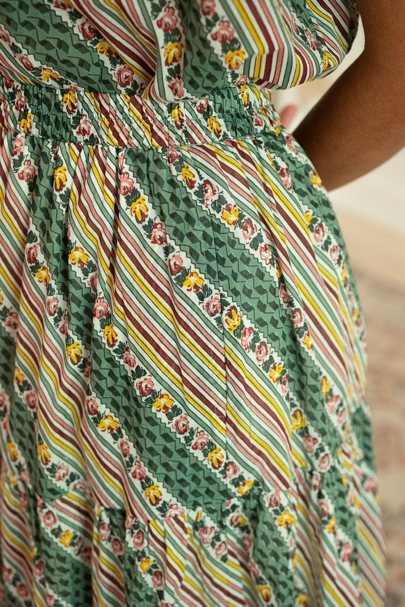 Paola Skirt in Rose Stripe