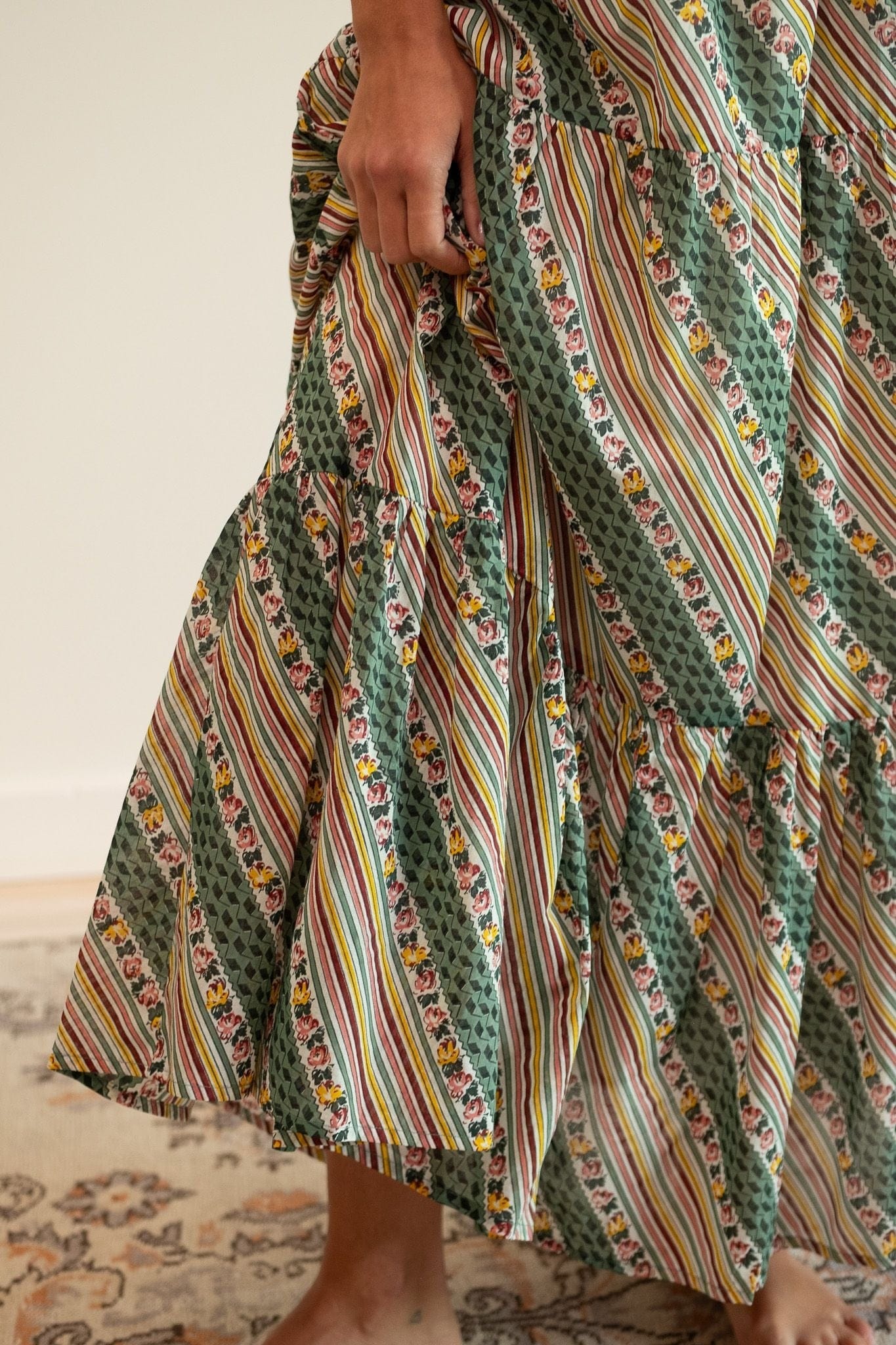 Paola Skirt in Rose Stripe