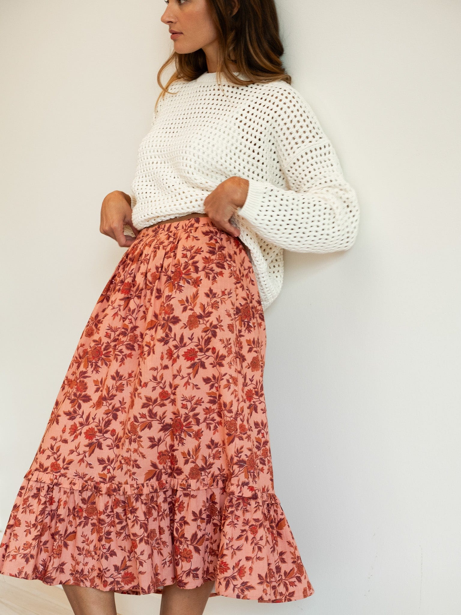 Parker Skirt in Peach Montmartre
