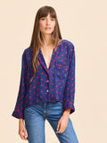 Reese Top in Navy Dot