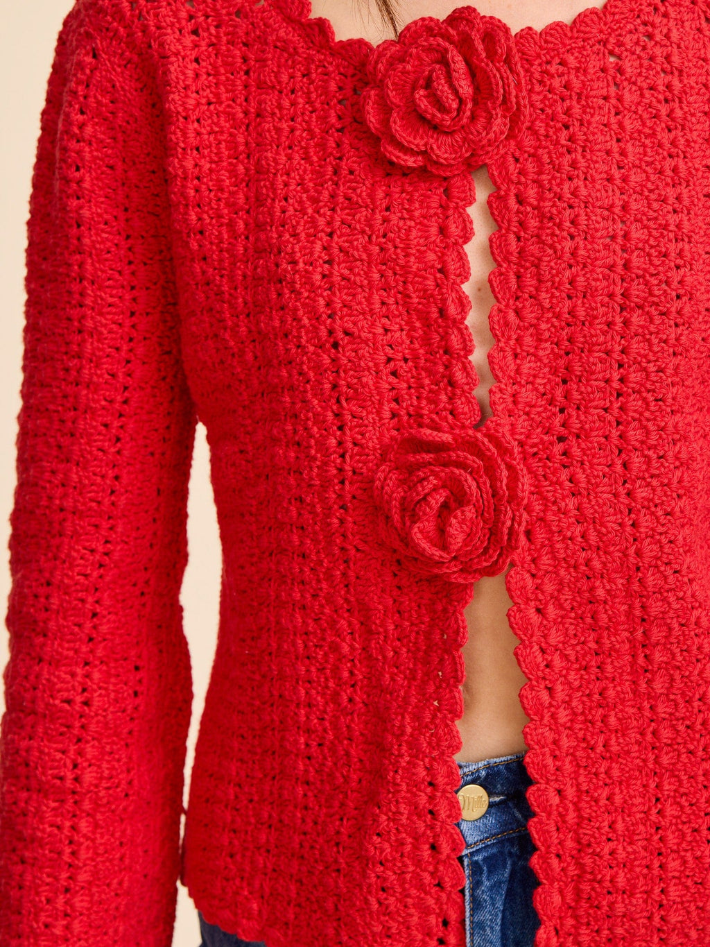 Rosita Cardigan in Scarlet