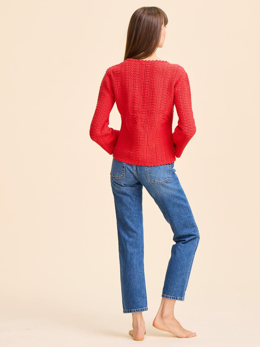 Rosita Cardigan in Scarlet