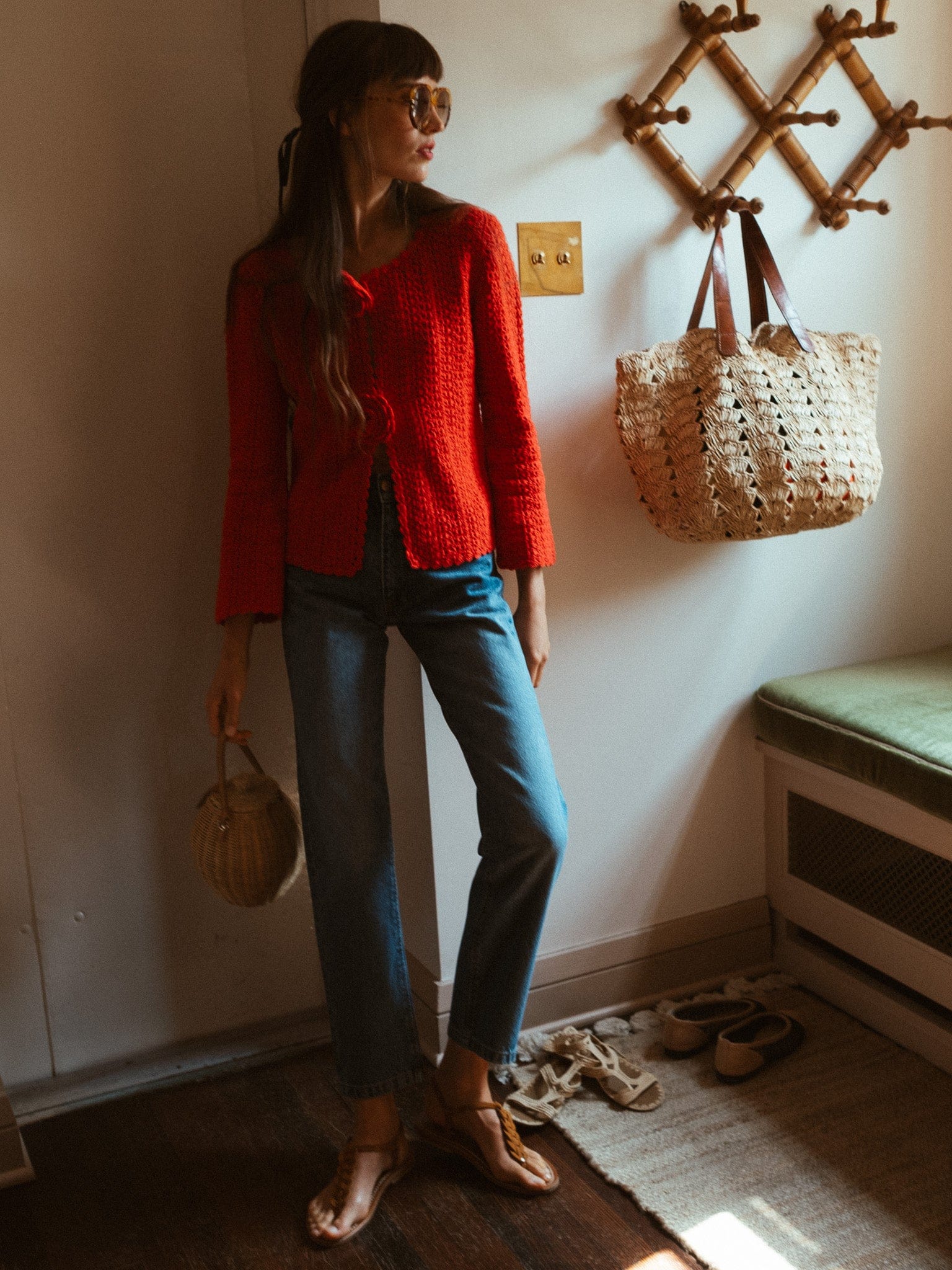 Rosita Cardigan in Scarlet