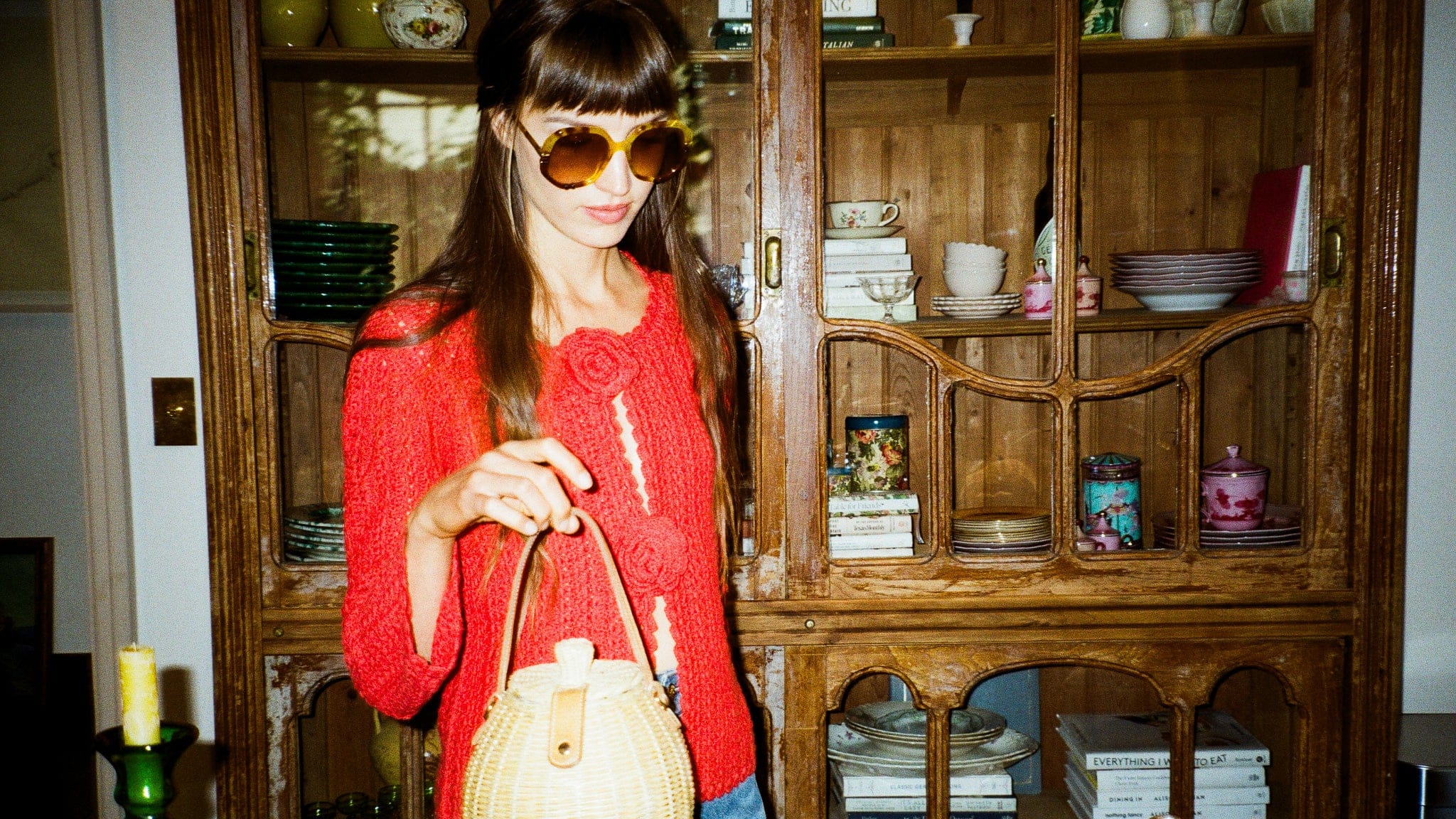 Rosita Cardigan in Scarlet
