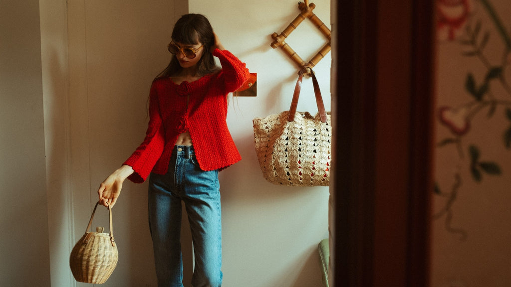 Rosita Cardigan in Scarlet