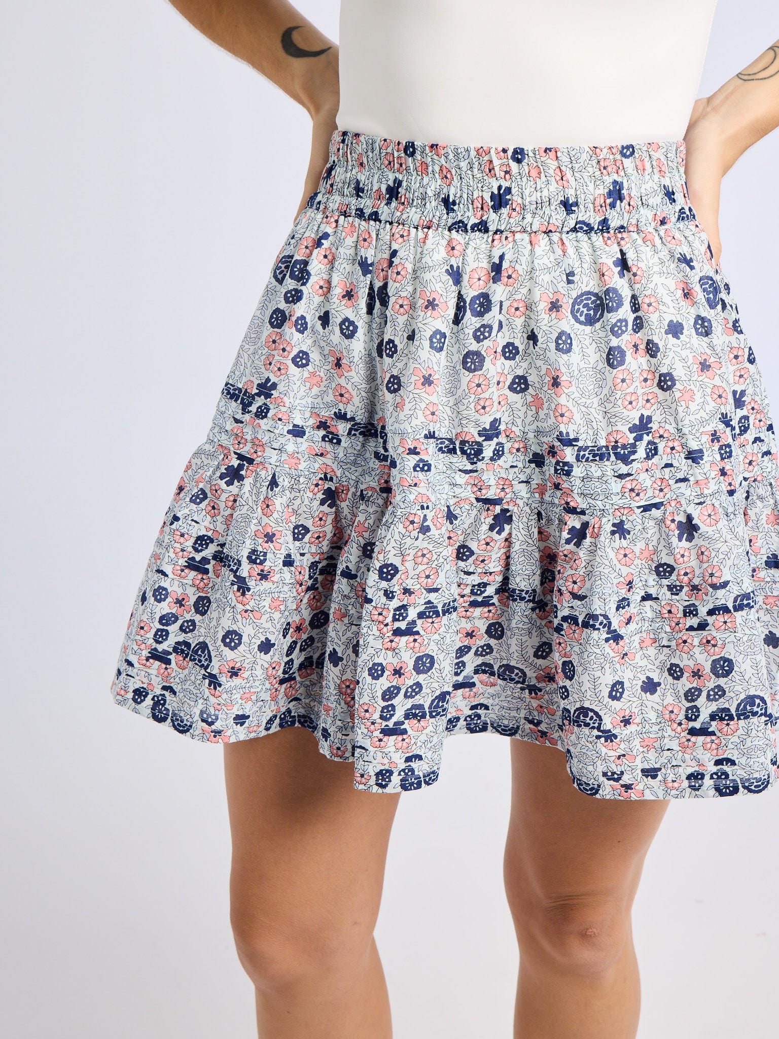Rowan Skirt in Navy Floral