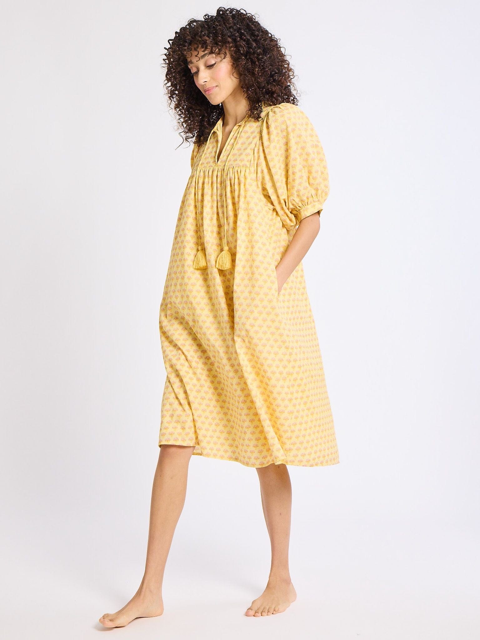 Saffron Dress in Buttercup