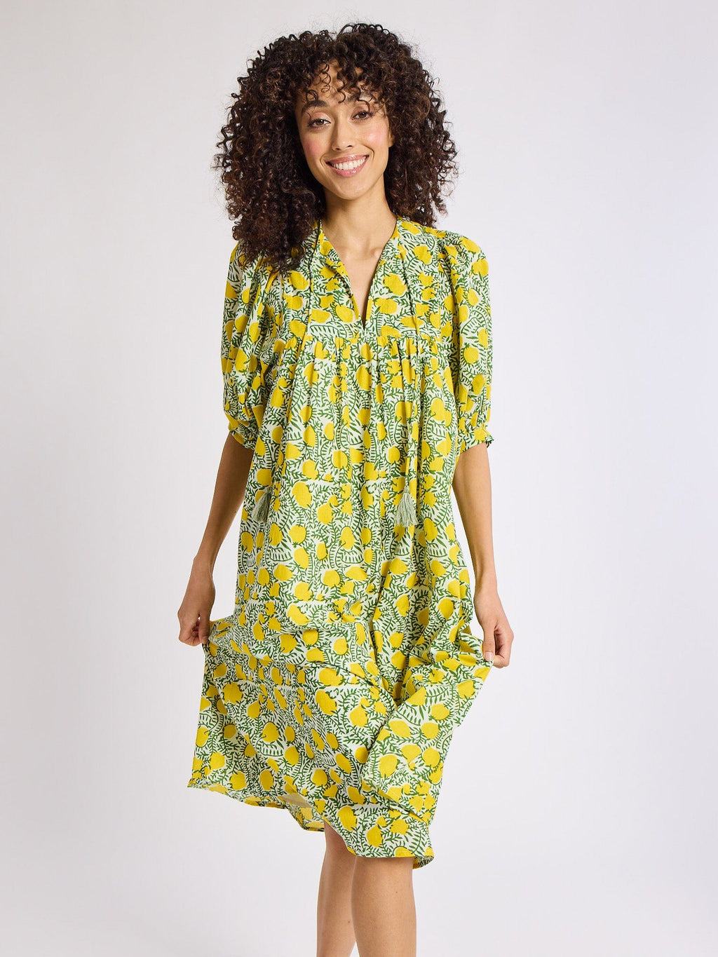 Saffron Dress in Lemons