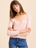 Sally Pointelle Tee in Spanish Villa