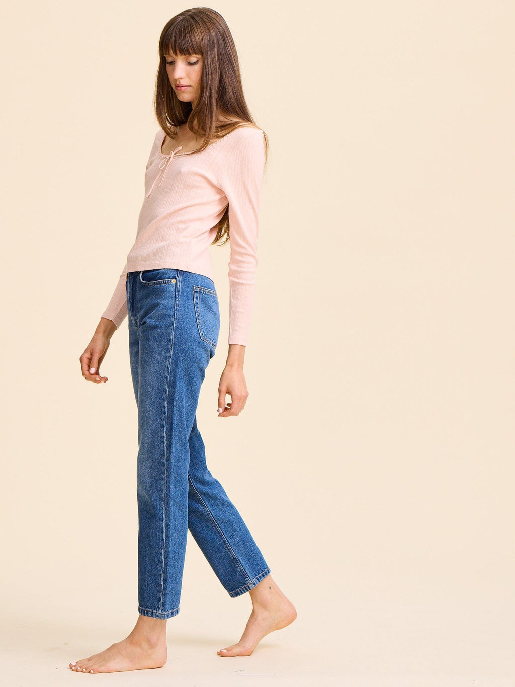 Sally Pointelle Tee in Spanish Villa