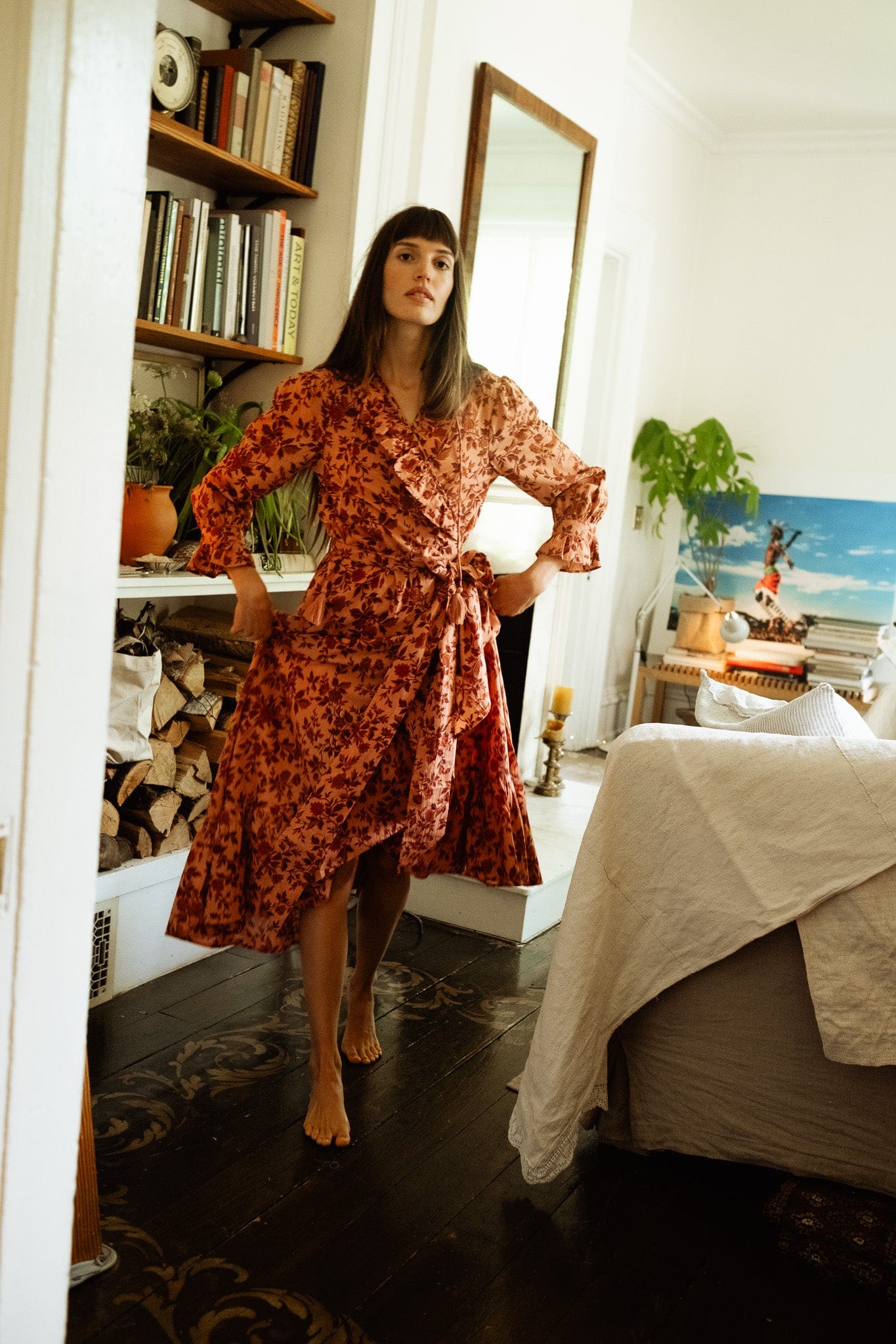Simone Dress in Peach Montmartre