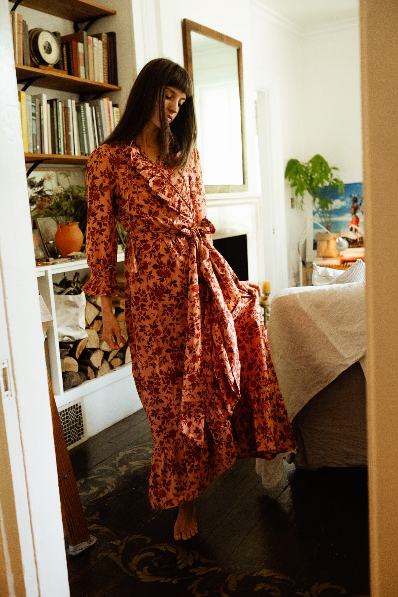 Simone Dress in Peach Montmartre