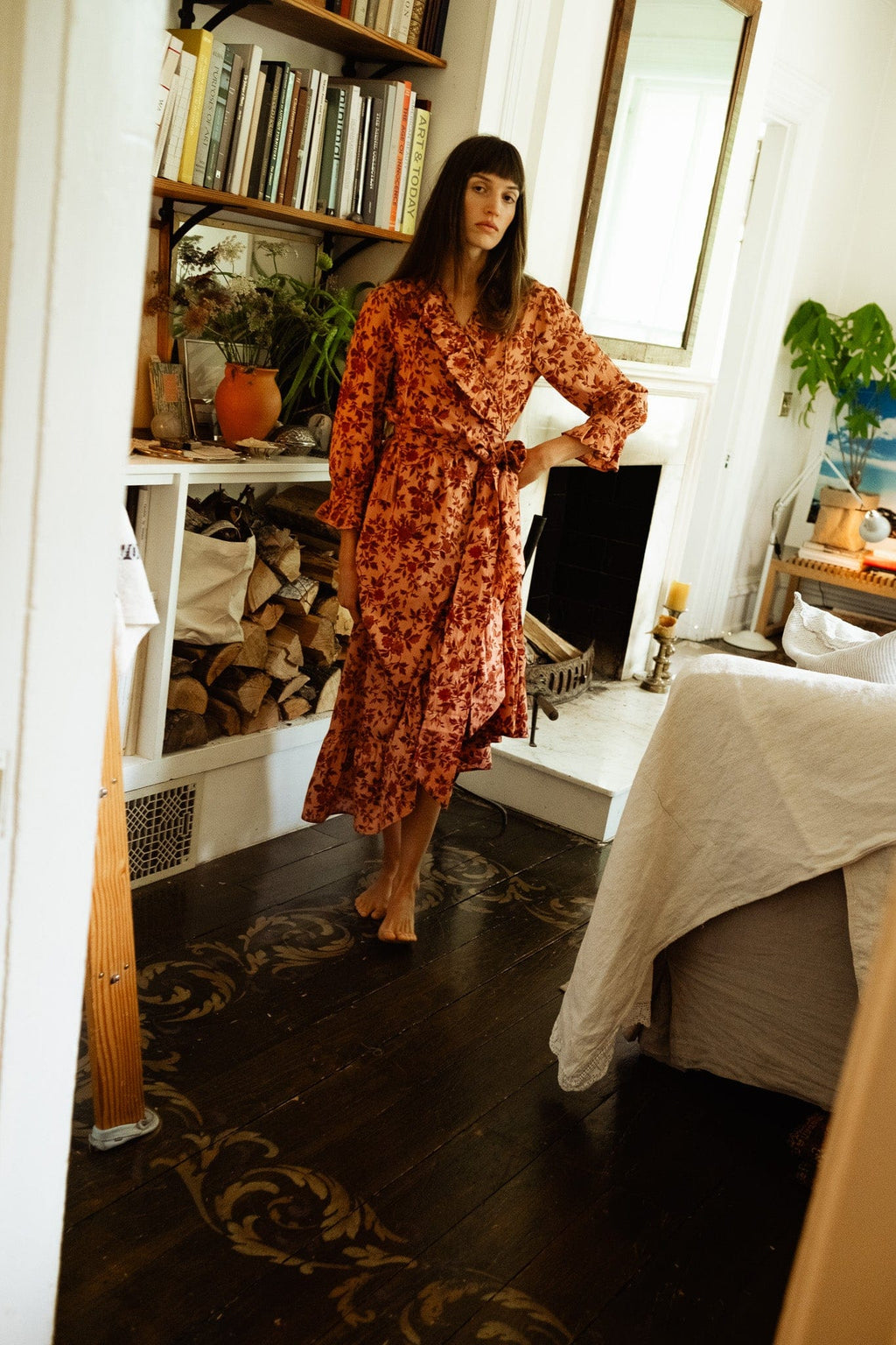 Simone Dress in Peach Montmartre