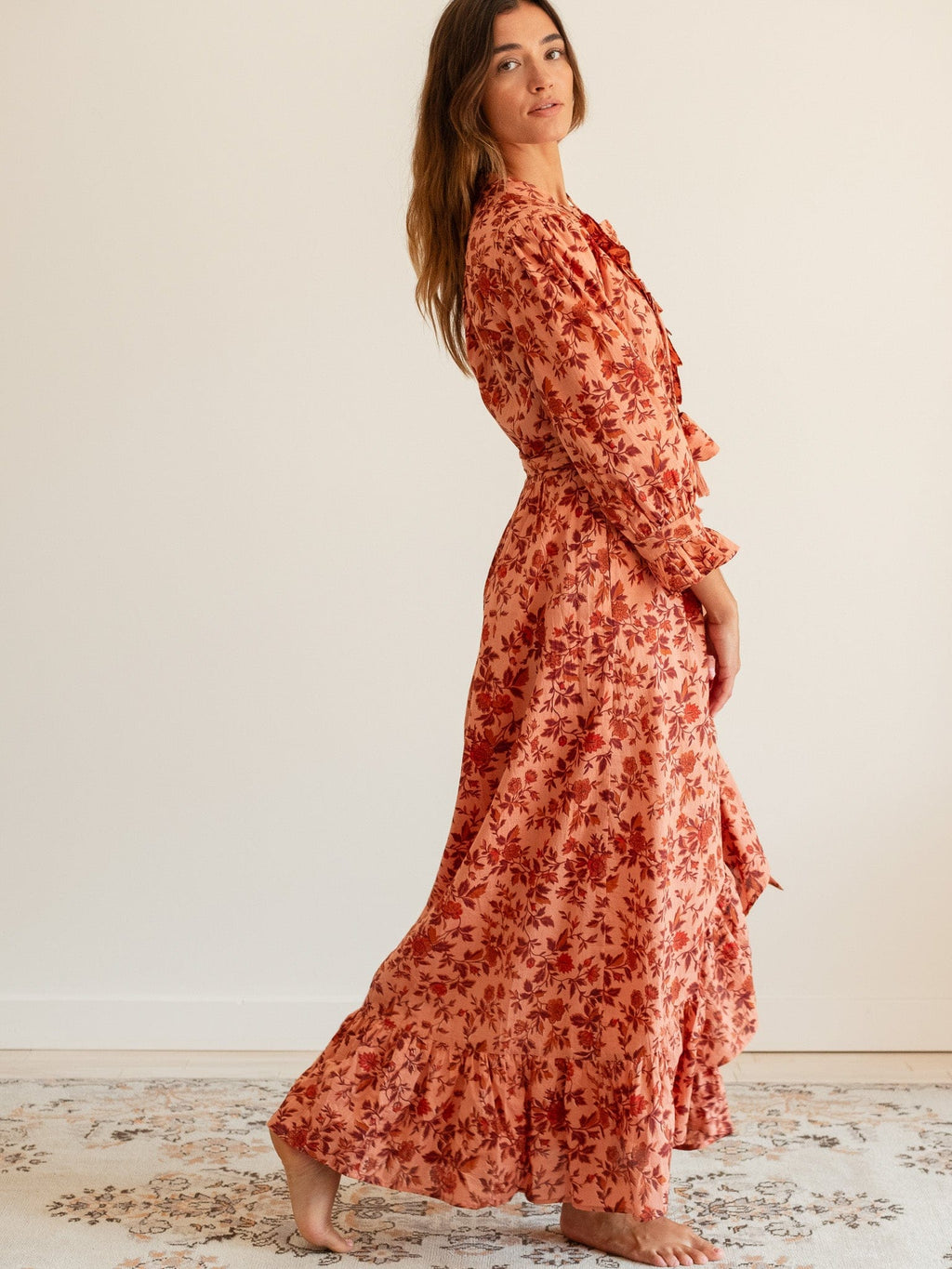 Simone Dress in Peach Montmartre