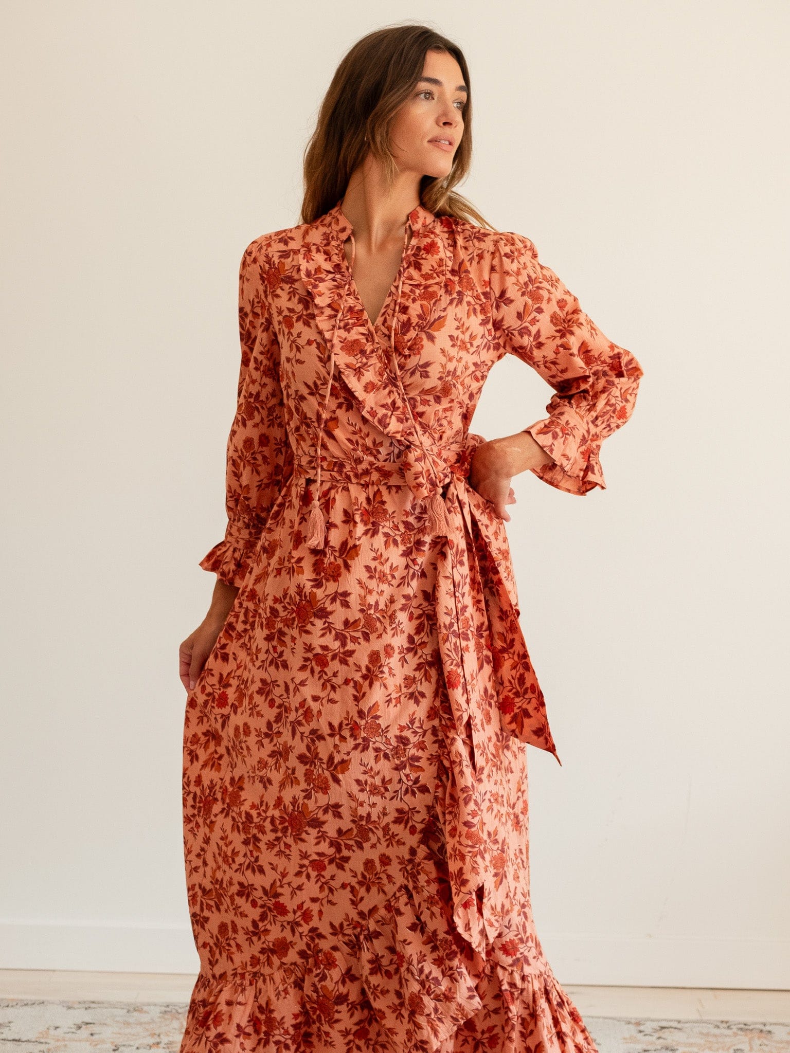 Simone Dress in Peach Montmartre