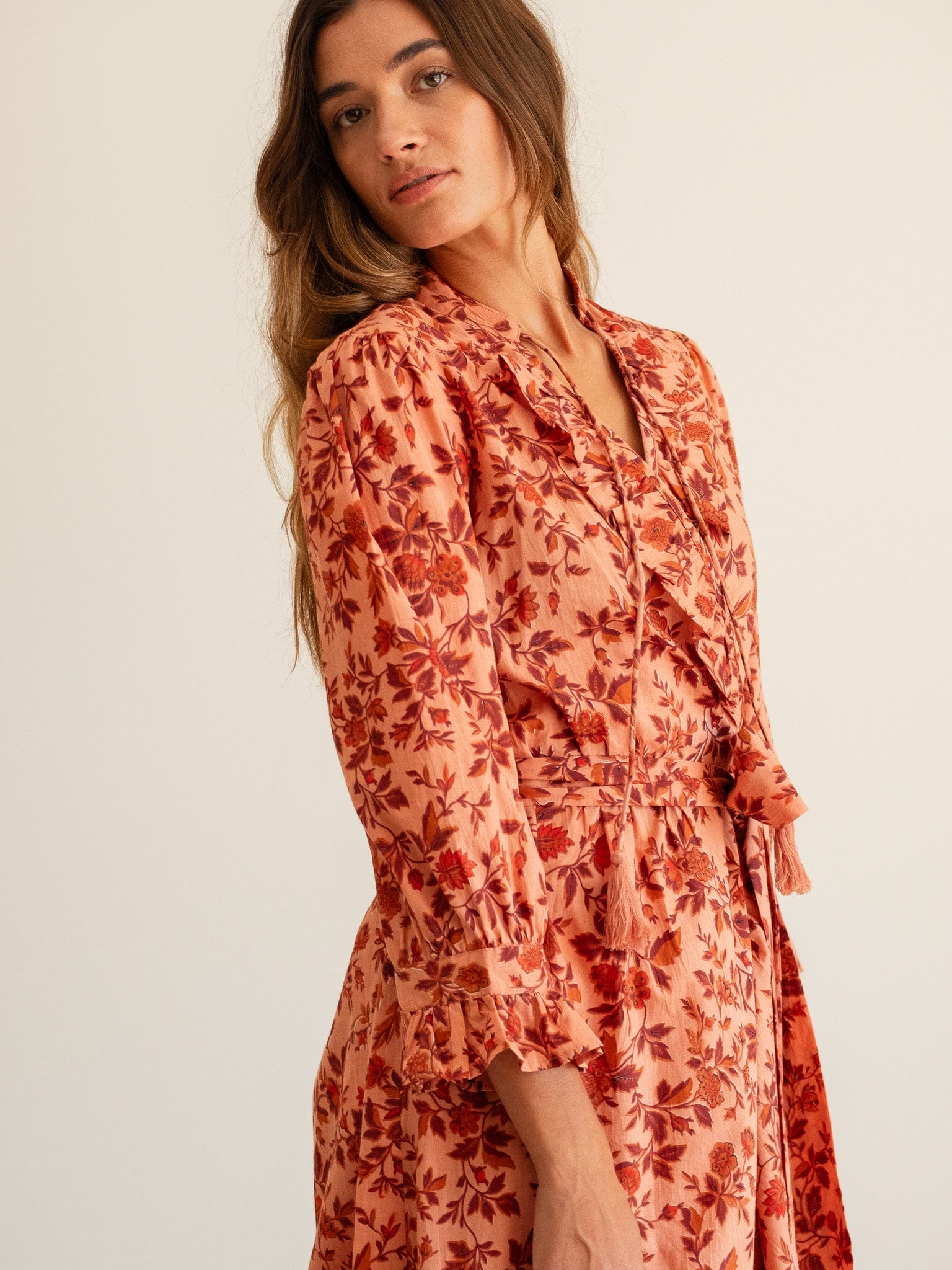 Simone Dress in Peach Montmartre