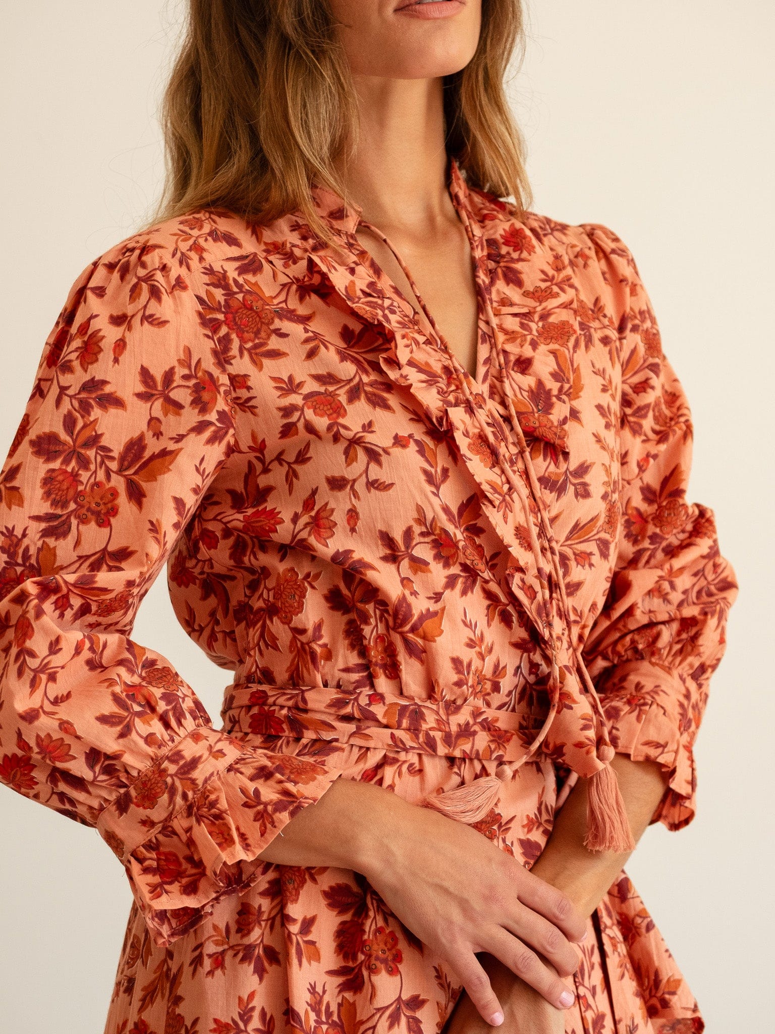 Simone Dress in Peach Montmartre