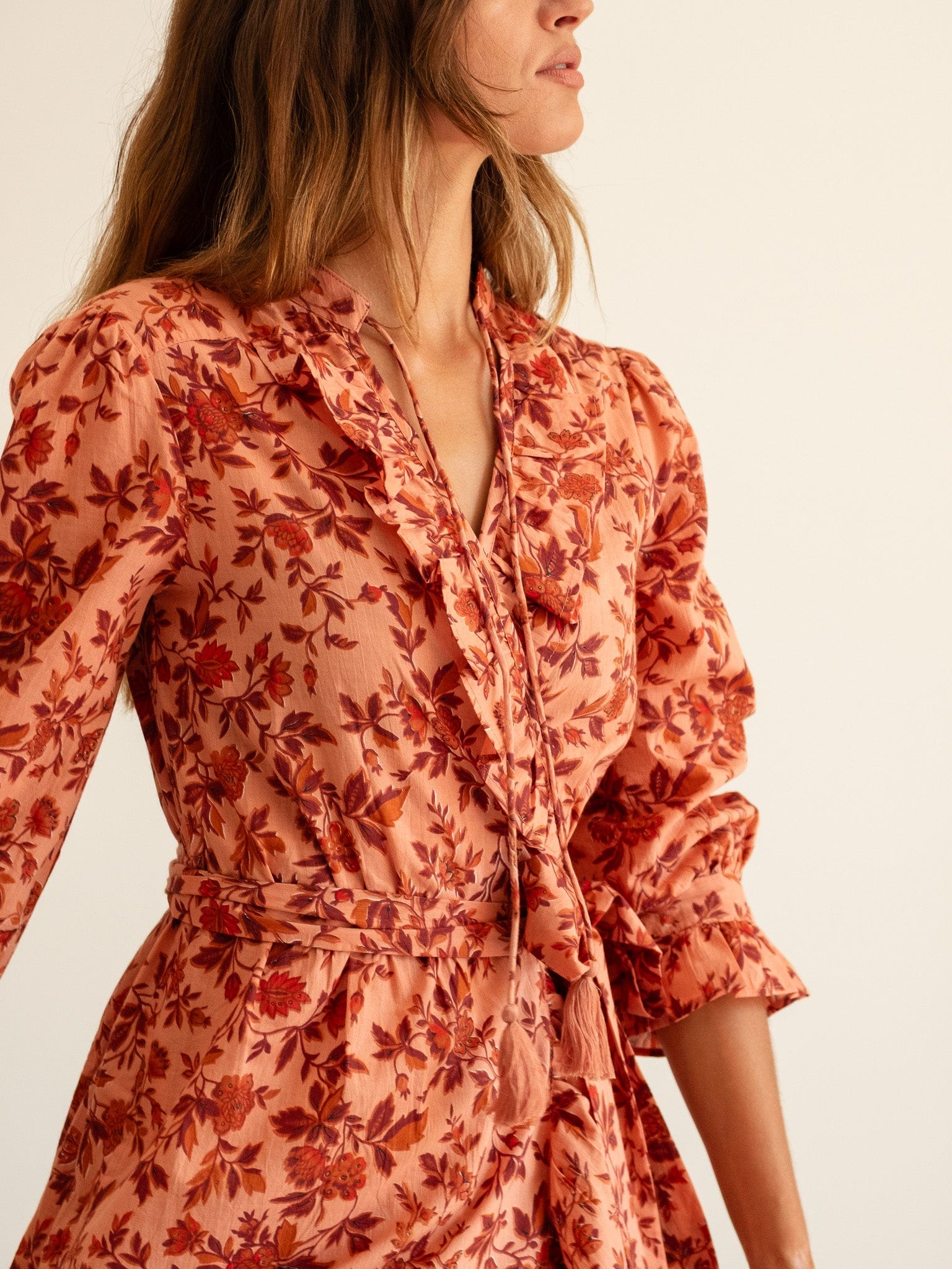 Simone Dress in Peach Montmartre