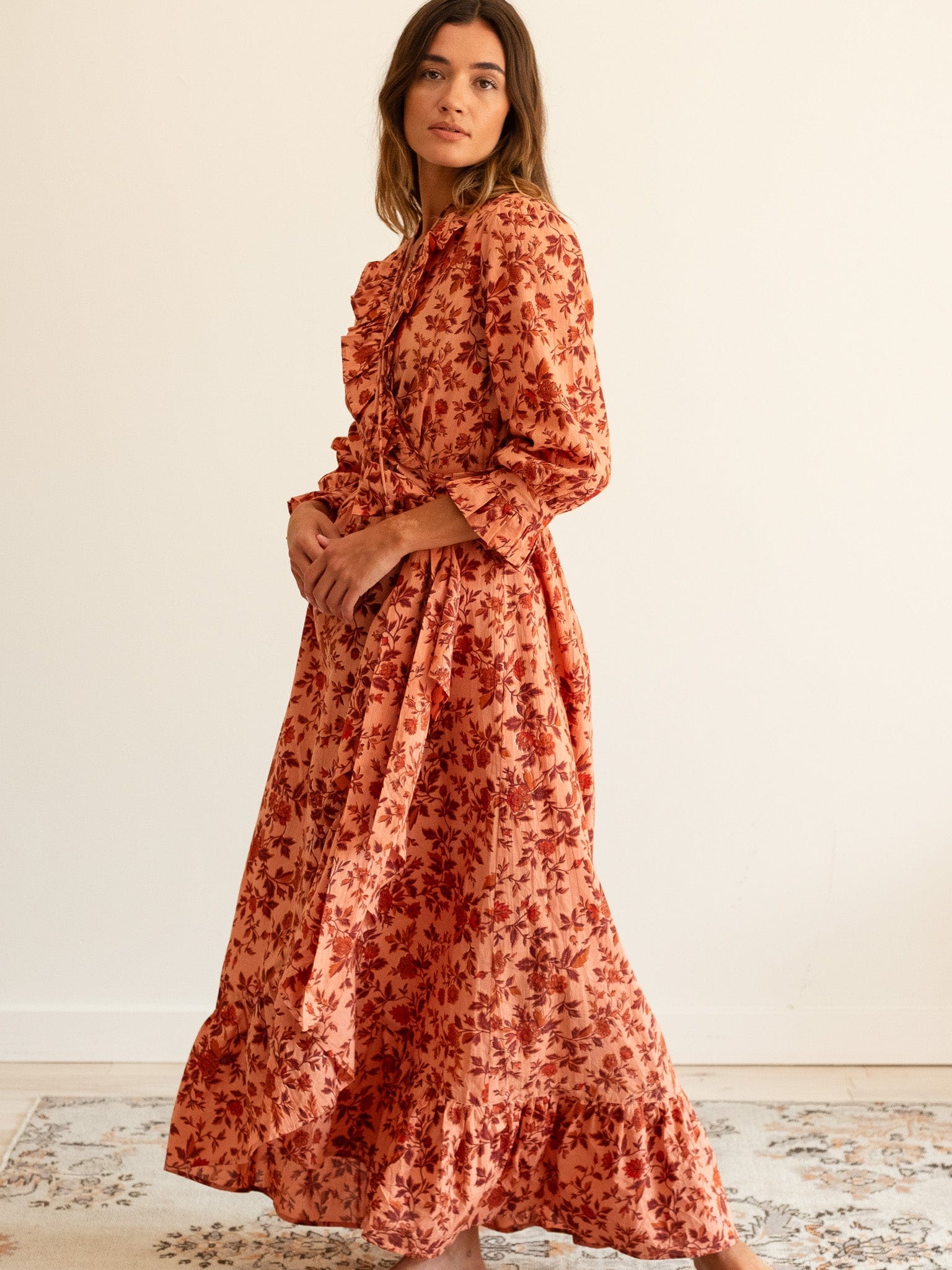 Simone Dress in Peach Montmartre