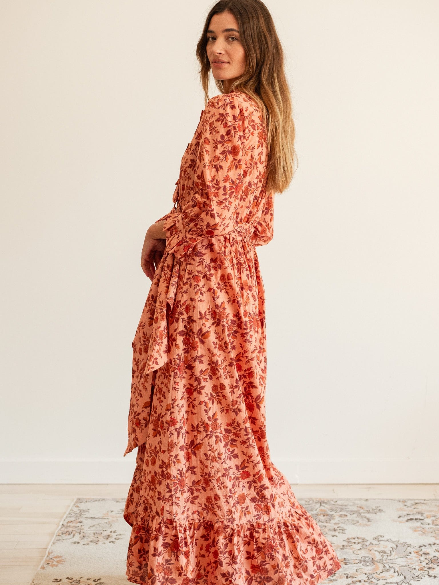 Simone Dress in Peach Montmartre