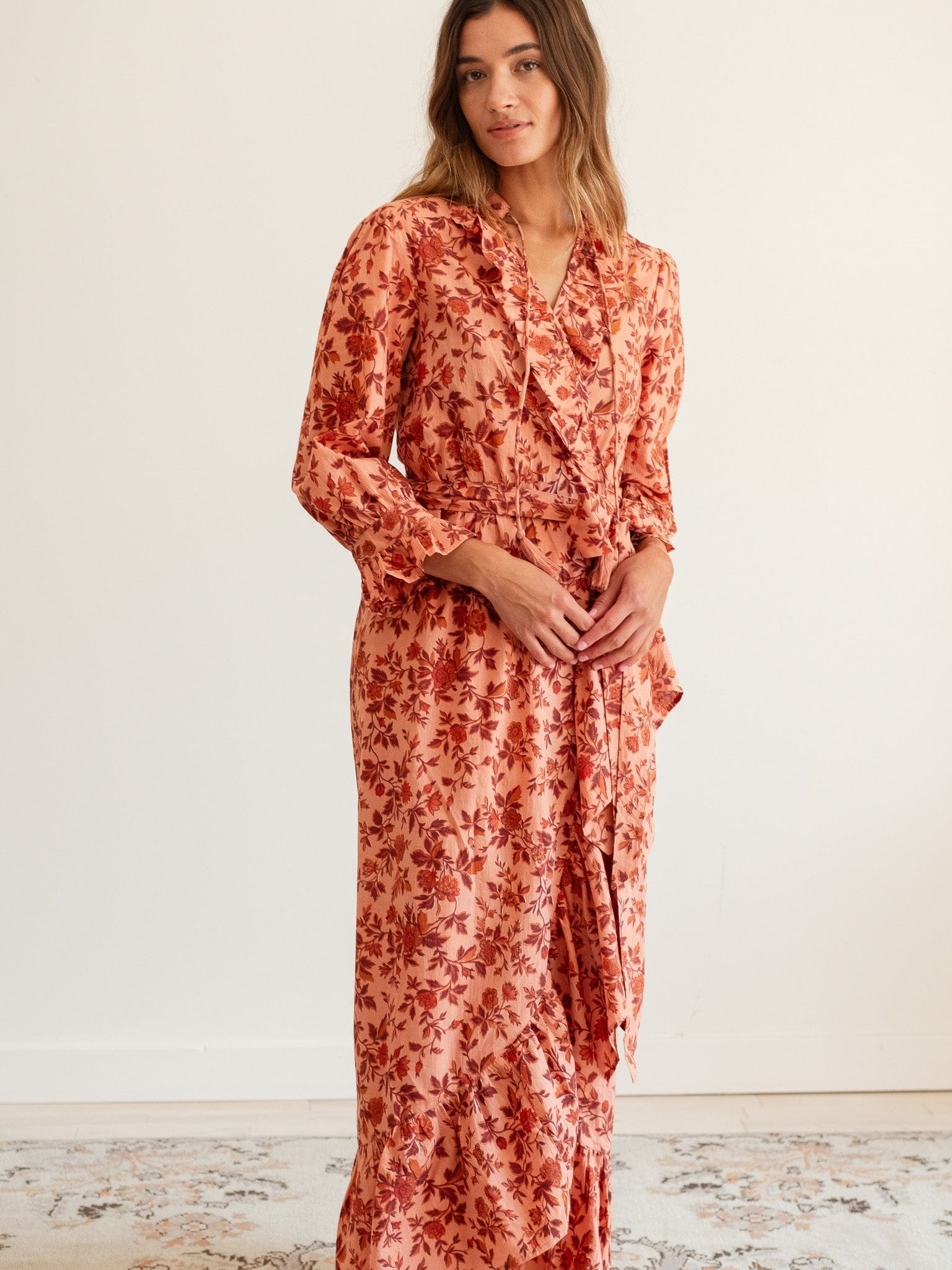 Simone Dress in Peach Montmartre