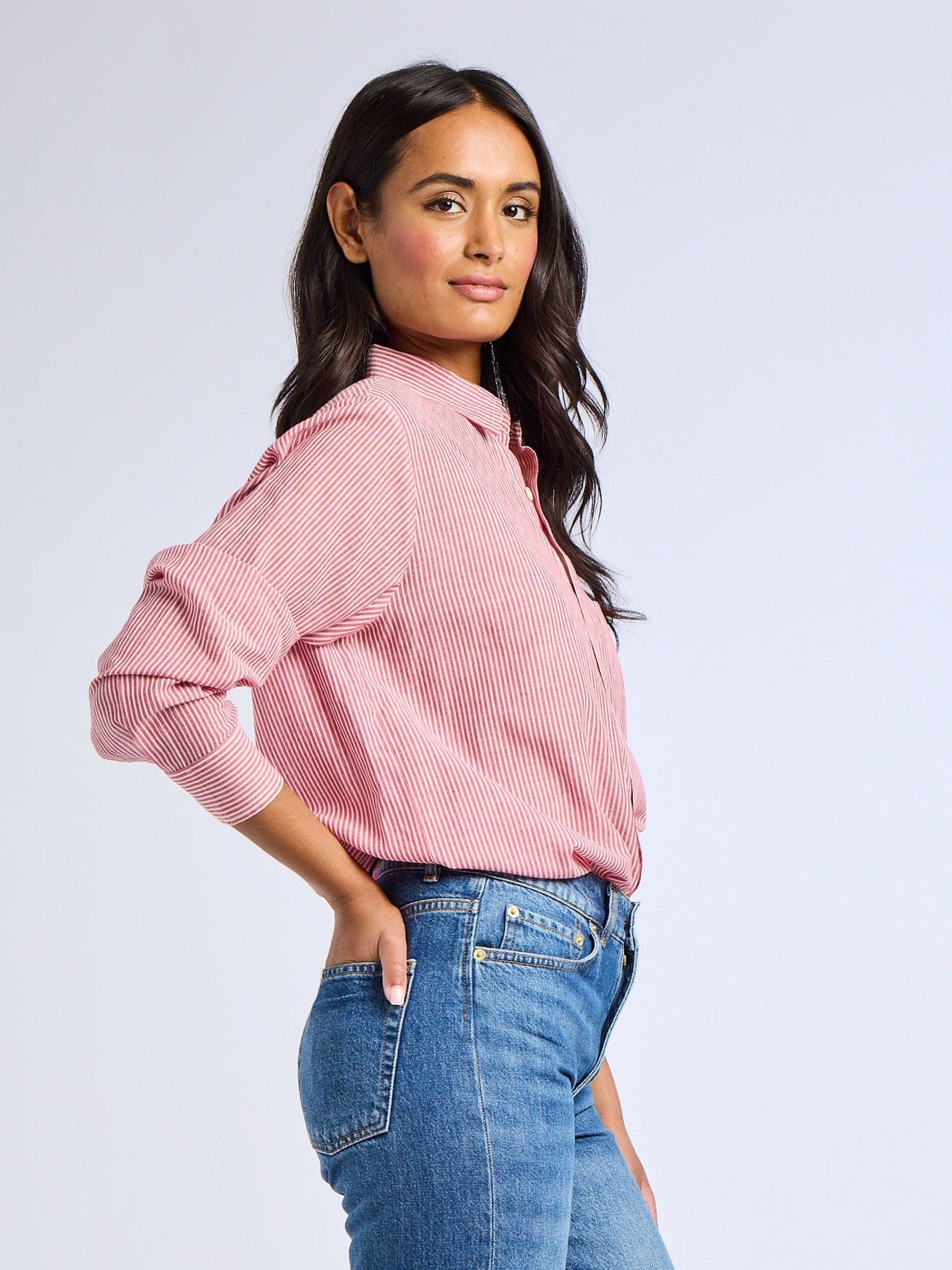 Sofia Top in Tango Stripe
