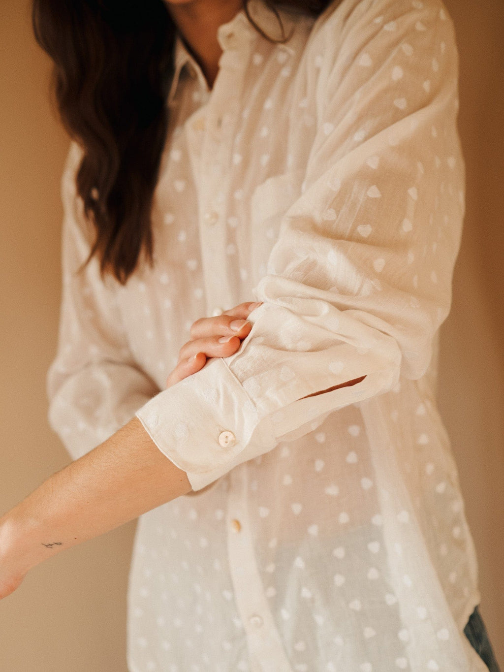 Sofia Top in White Hearts