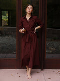 Stella Shirt Dress in Mahogany
