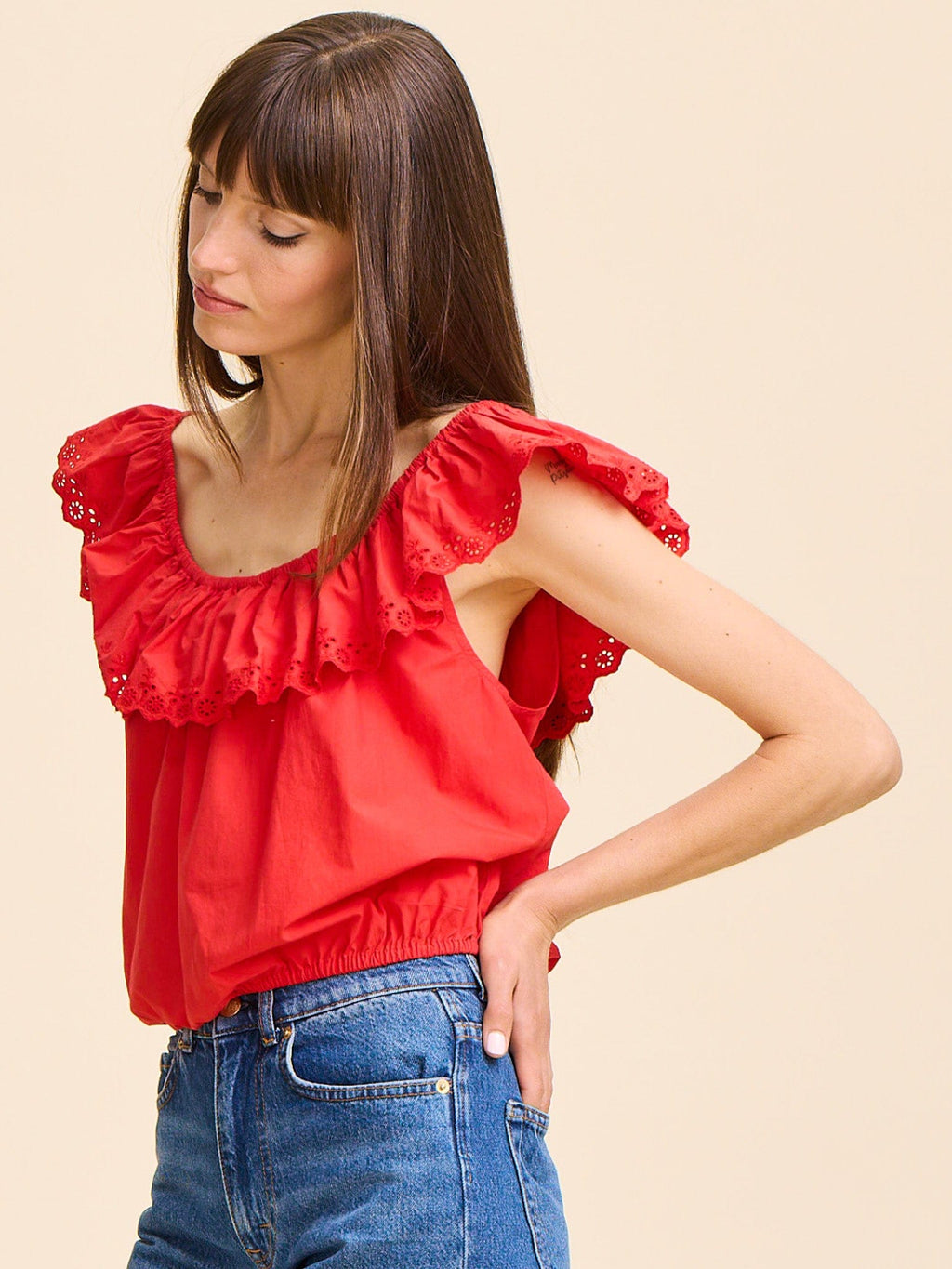 Stella Top in Scarlet