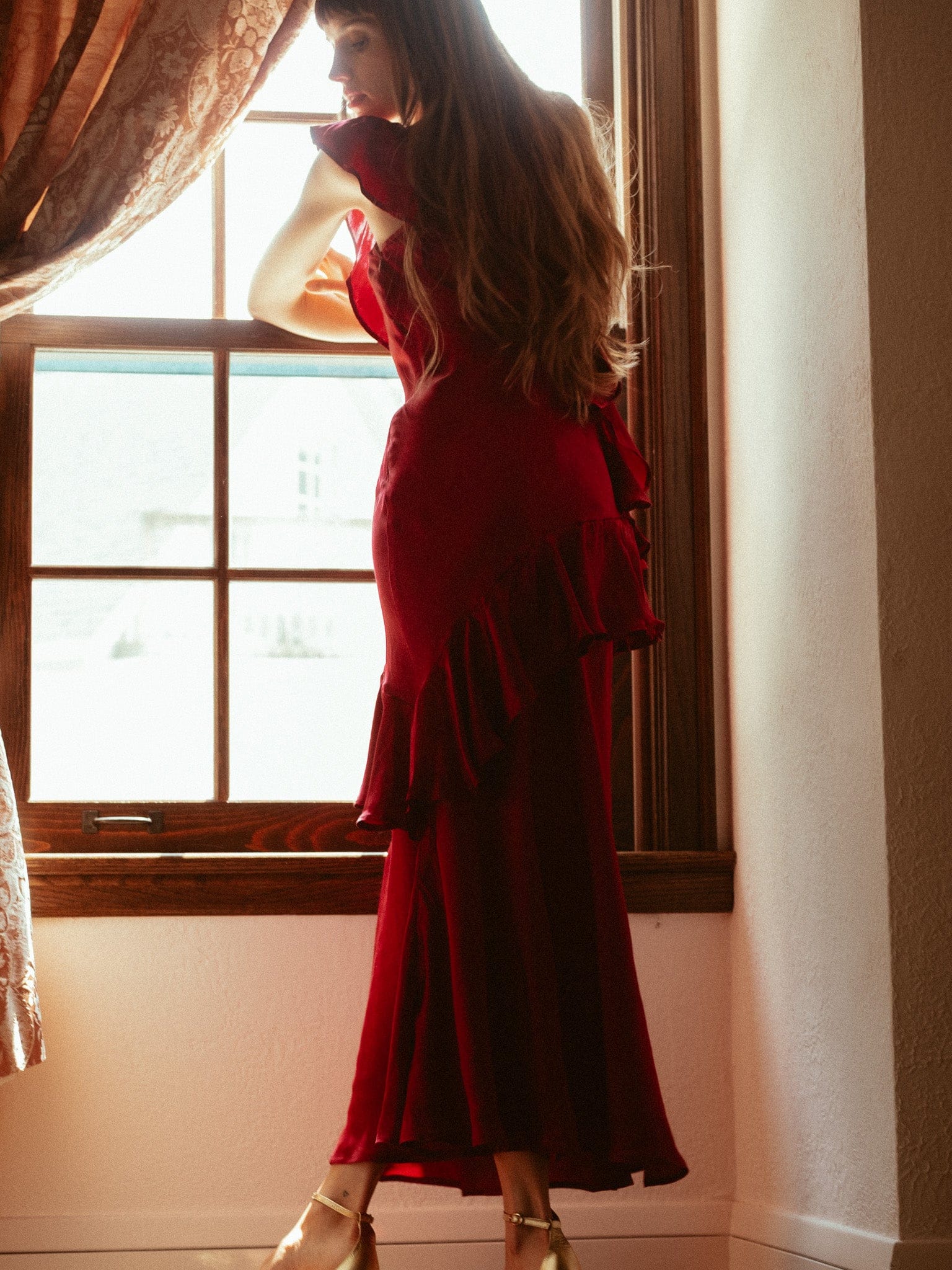 Tallulah Dress in Claret
