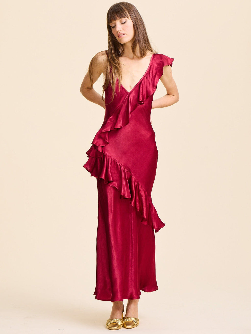 Tallulah Dress in Claret