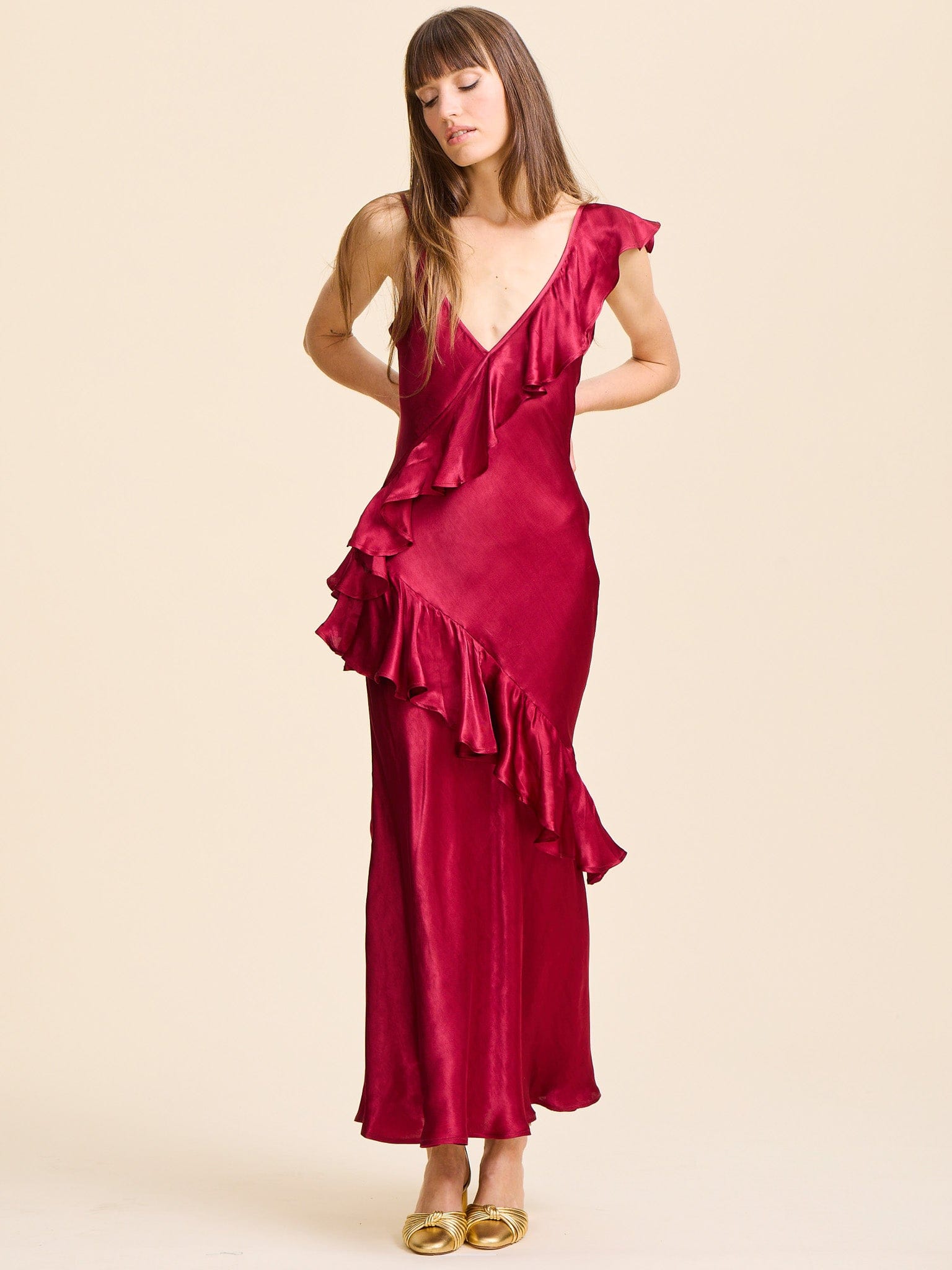 Tallulah Dress in Claret