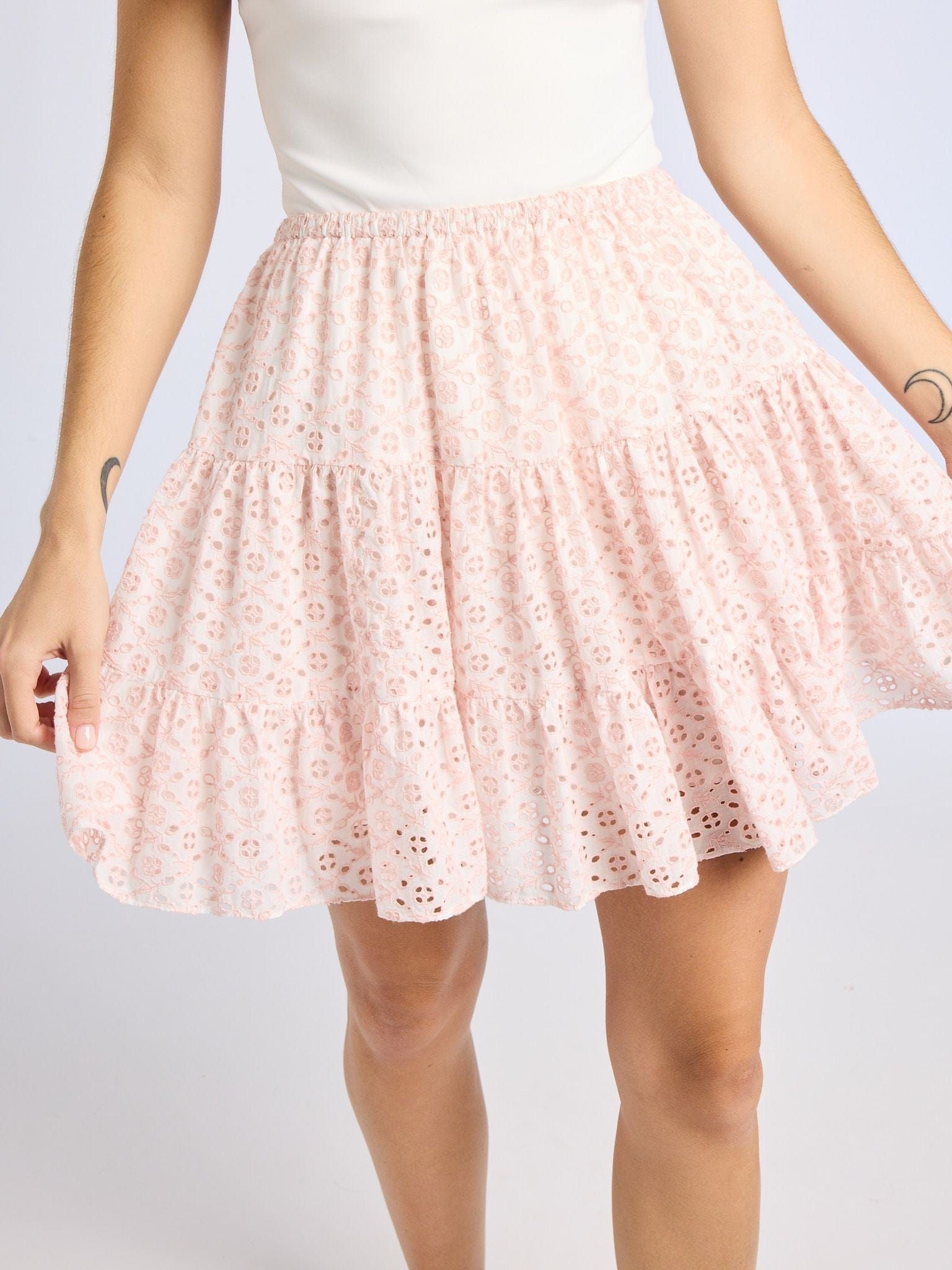 Tania Skirt in Rose Eyelet