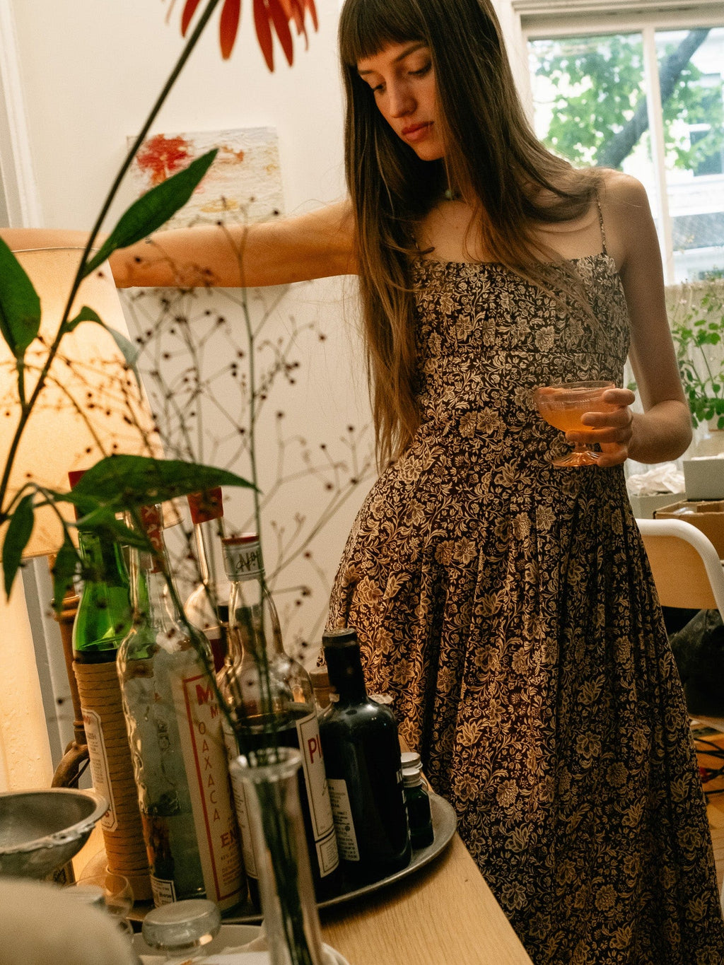 Tully Dress in Cocoa Floral