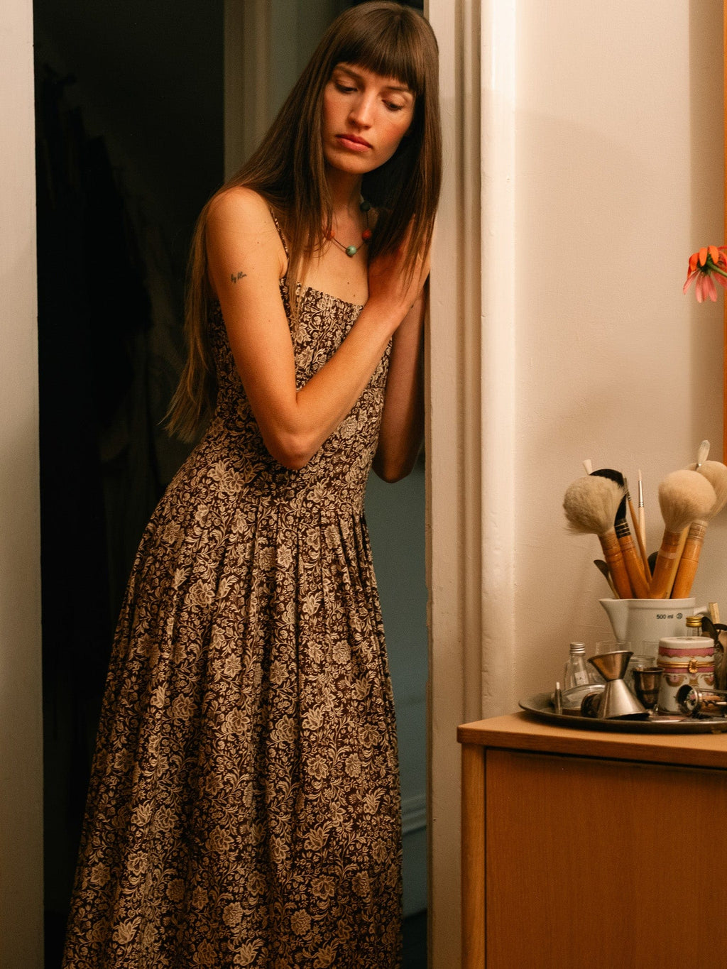 Tully Dress in Cocoa Floral