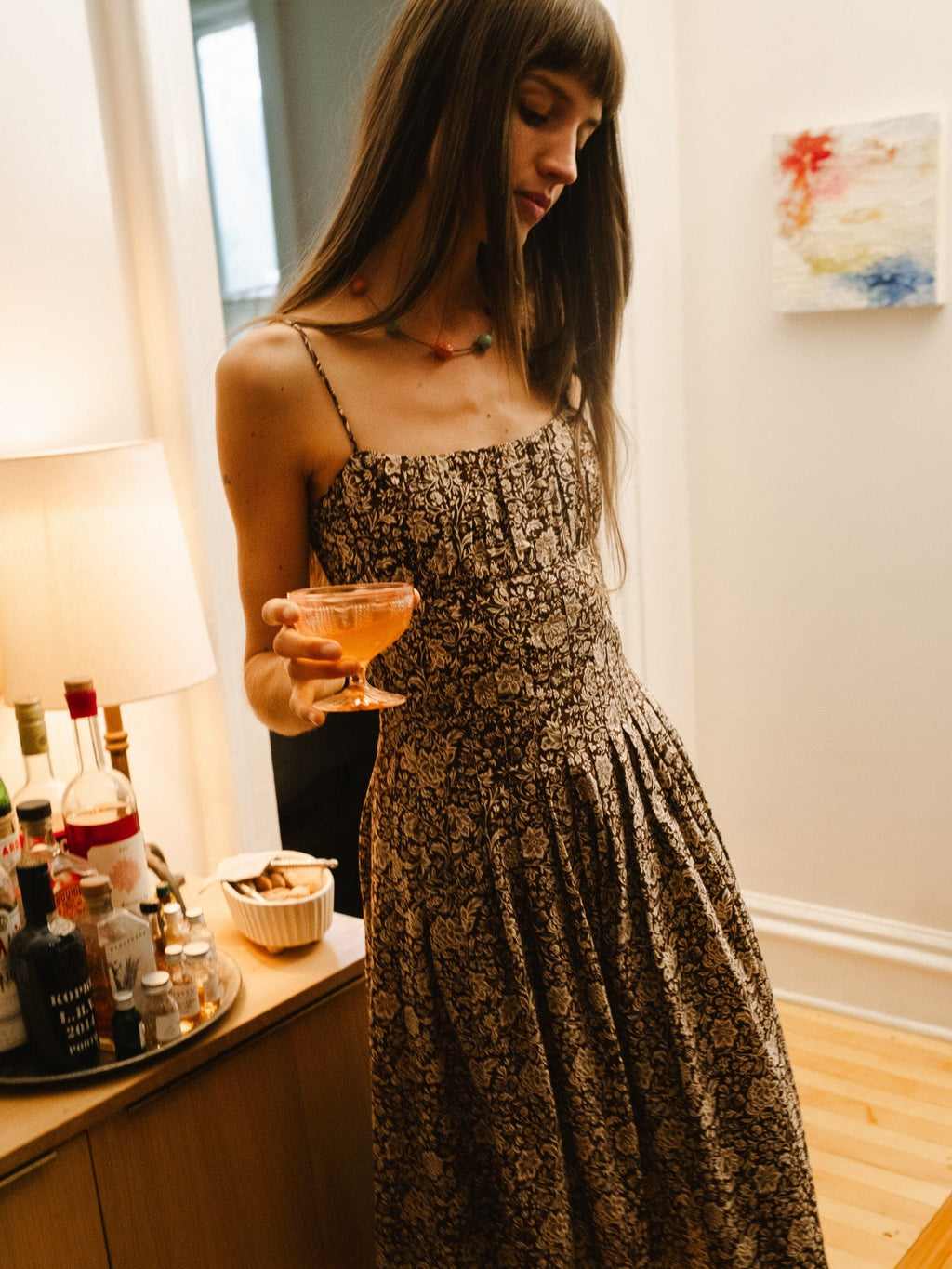 Tully Dress in Cocoa Floral