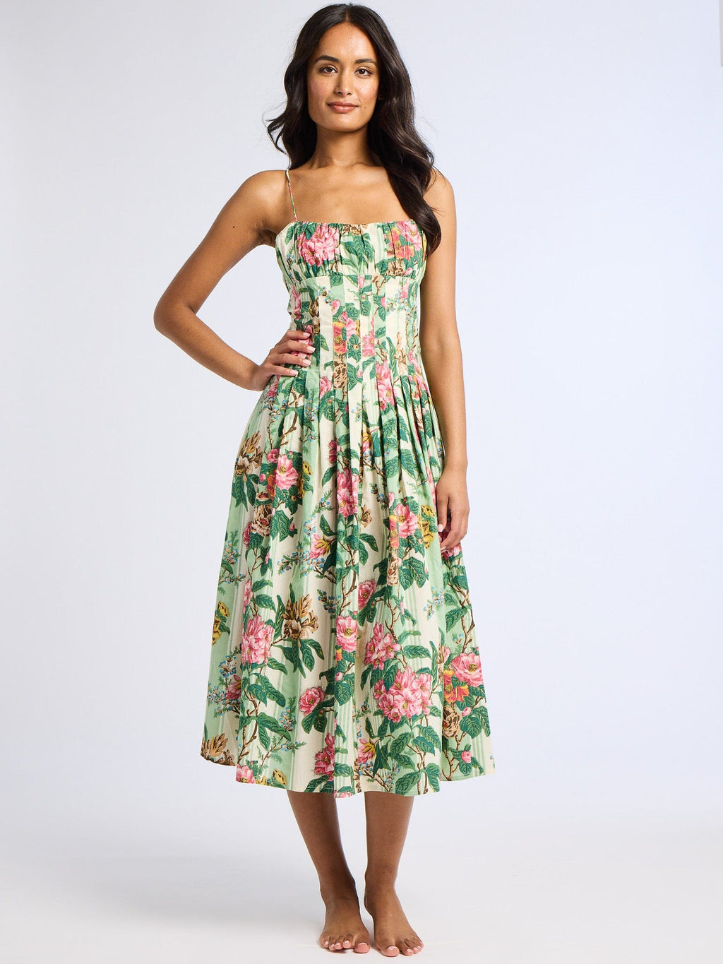 Tully Dress in Garden Stripe