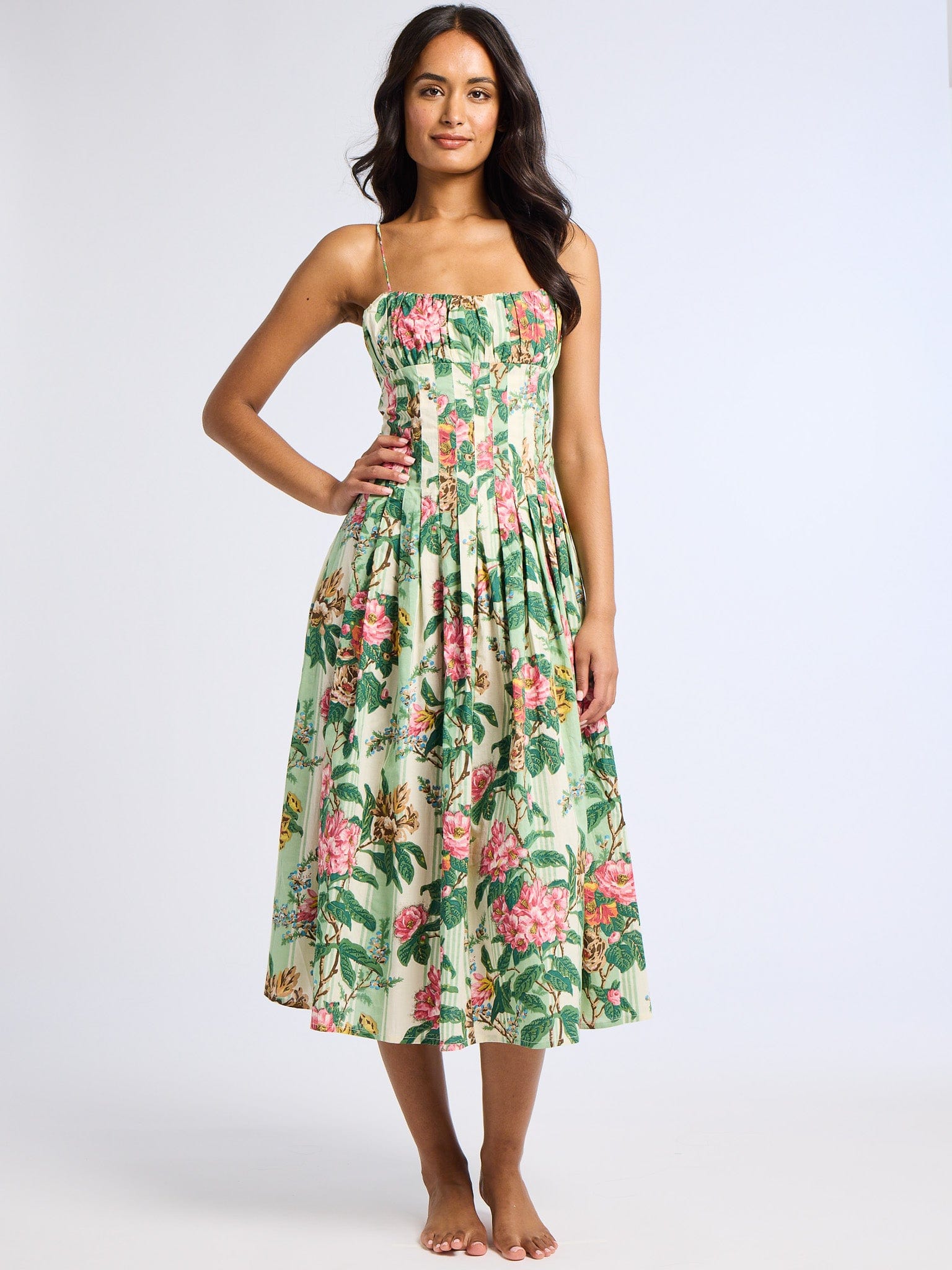 Tully Dress in Garden Stripe